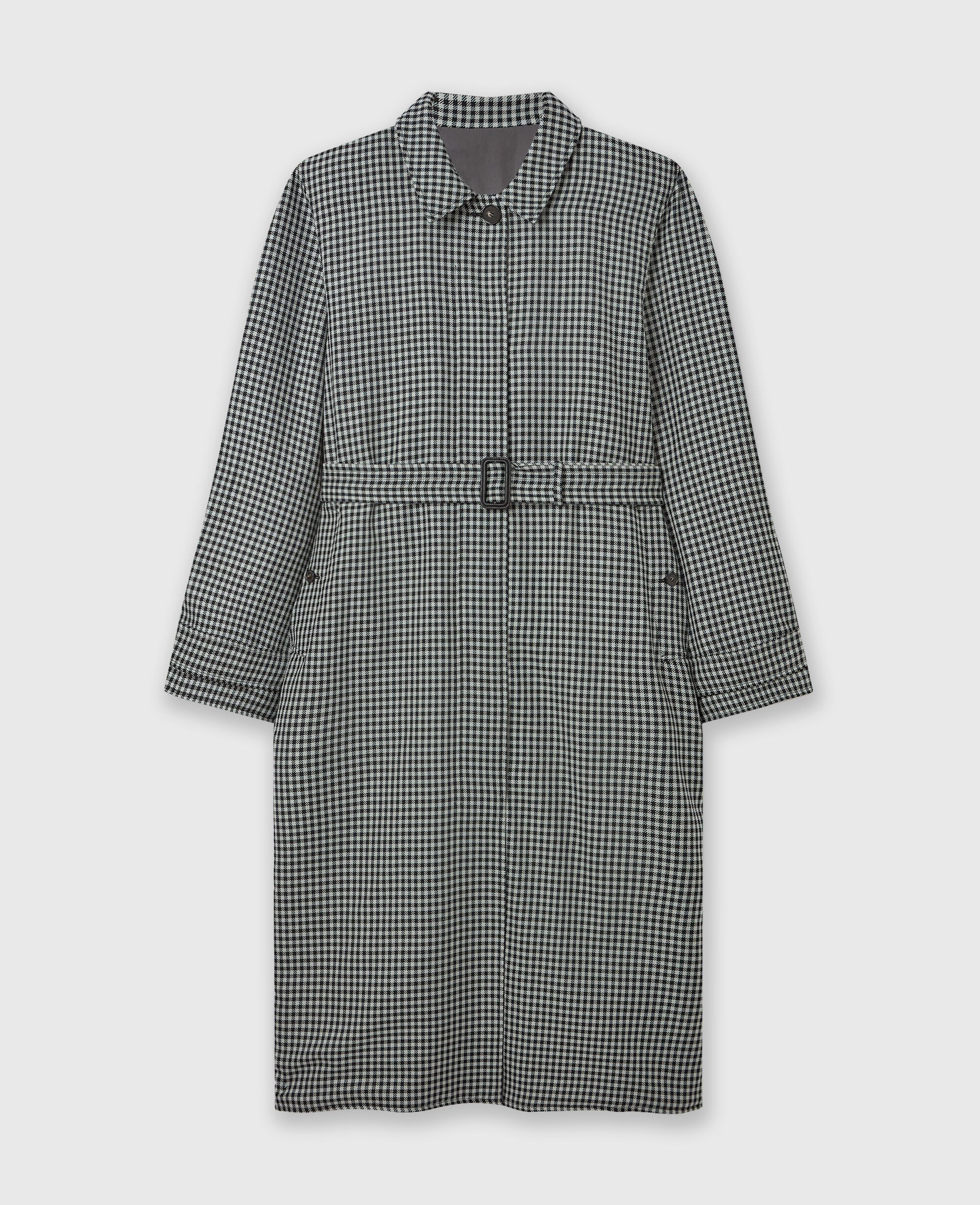 Women クリーム＆ブラック オーバーサイズ チェック ベルテッド トレンチコート | Stella McCartney JP