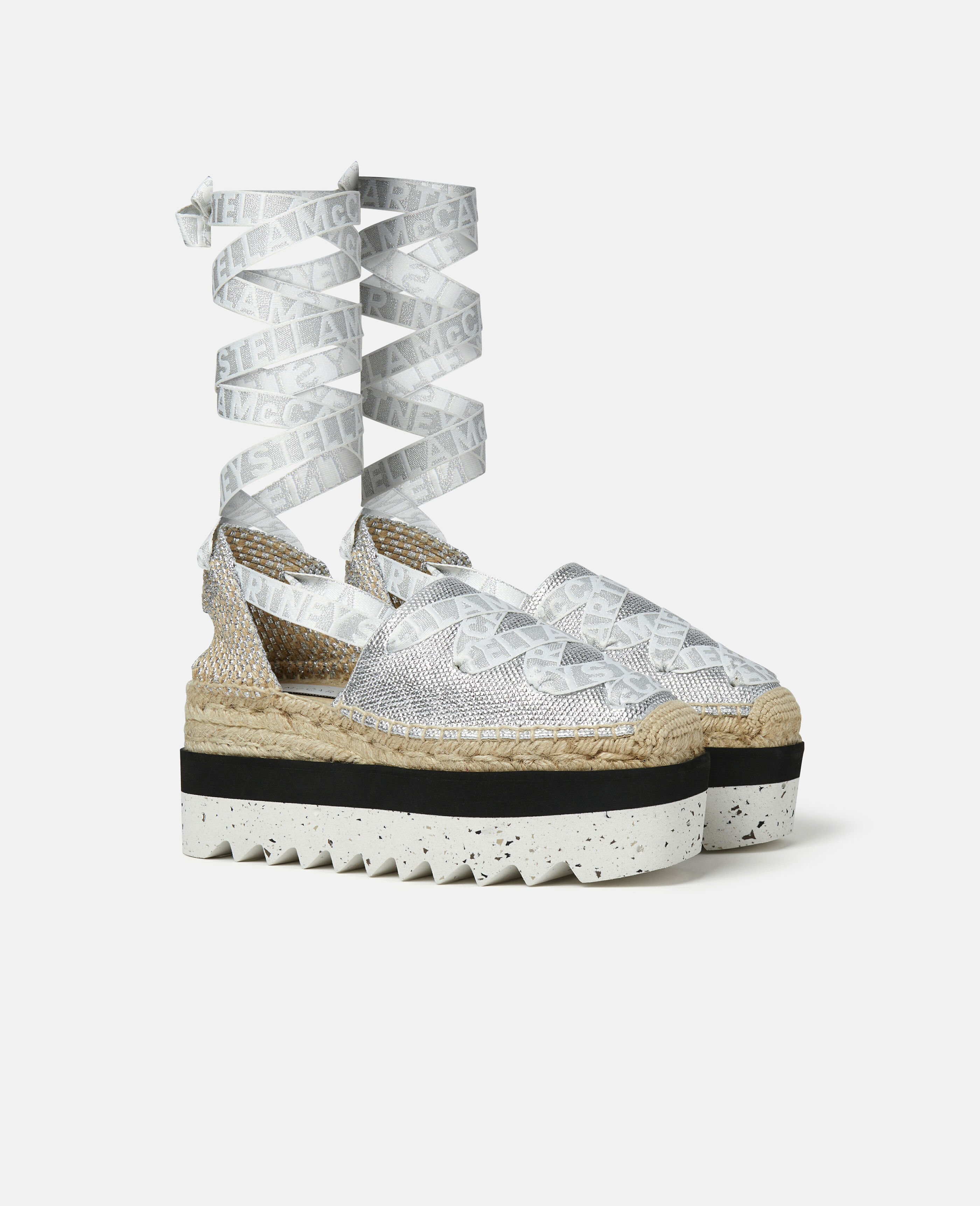 Women Silver Gaia Platform Espadrilles Stella McCartney ES