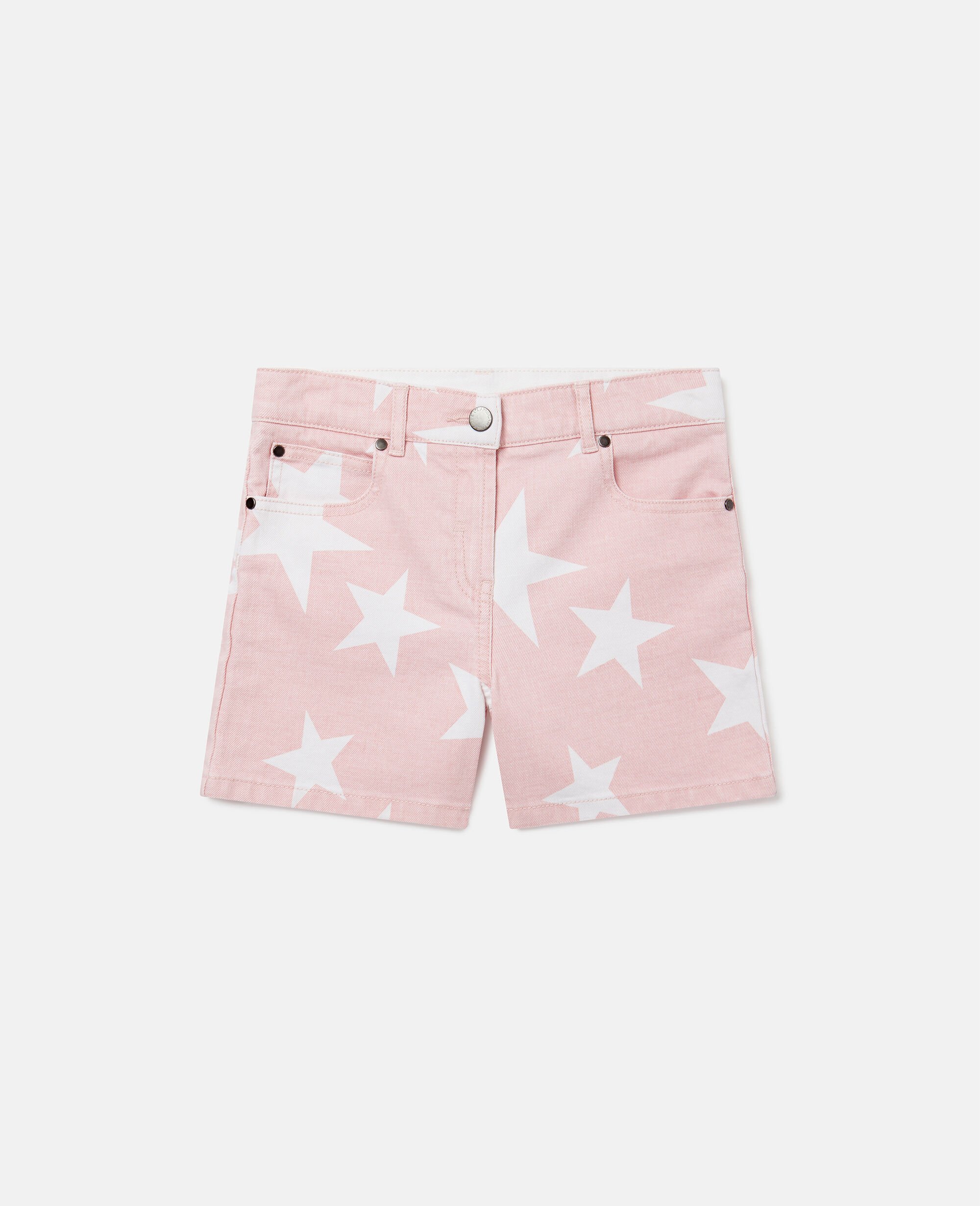 Women Pink Star Print Denim Shorts Stella McCartney QA