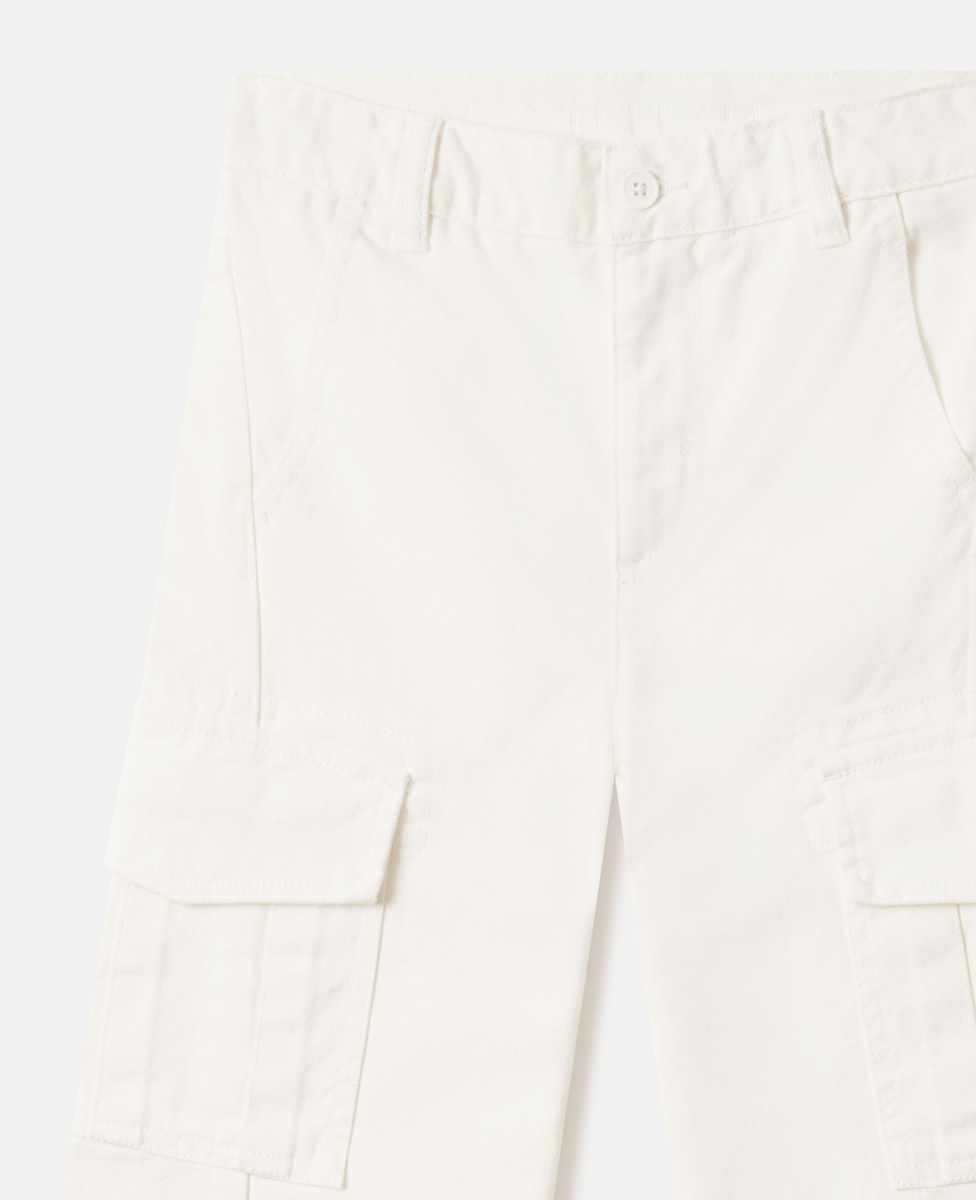 Zip Detail Trousers-White-medium