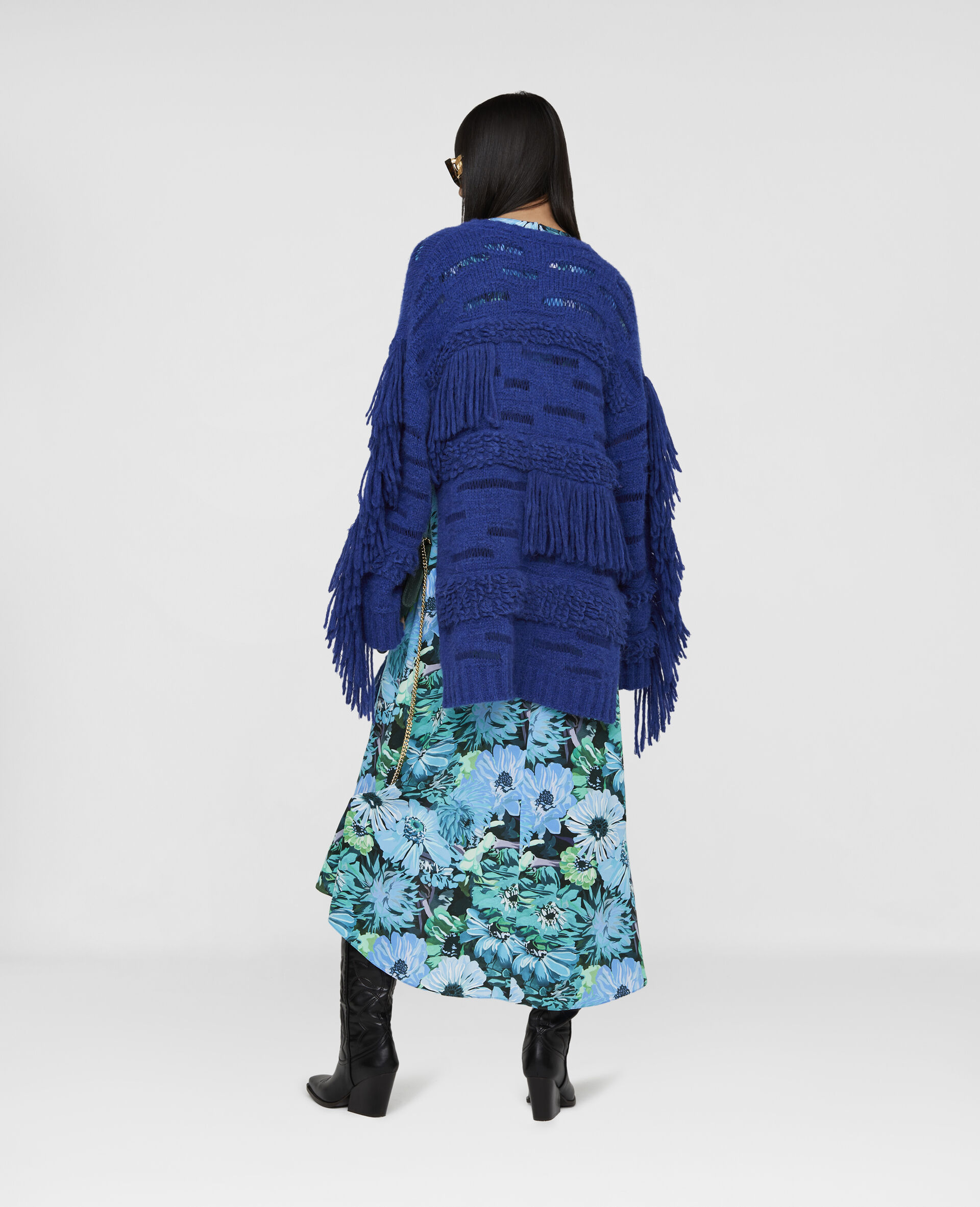 Textured Knit Wool Jumper-Blue-large image number 2