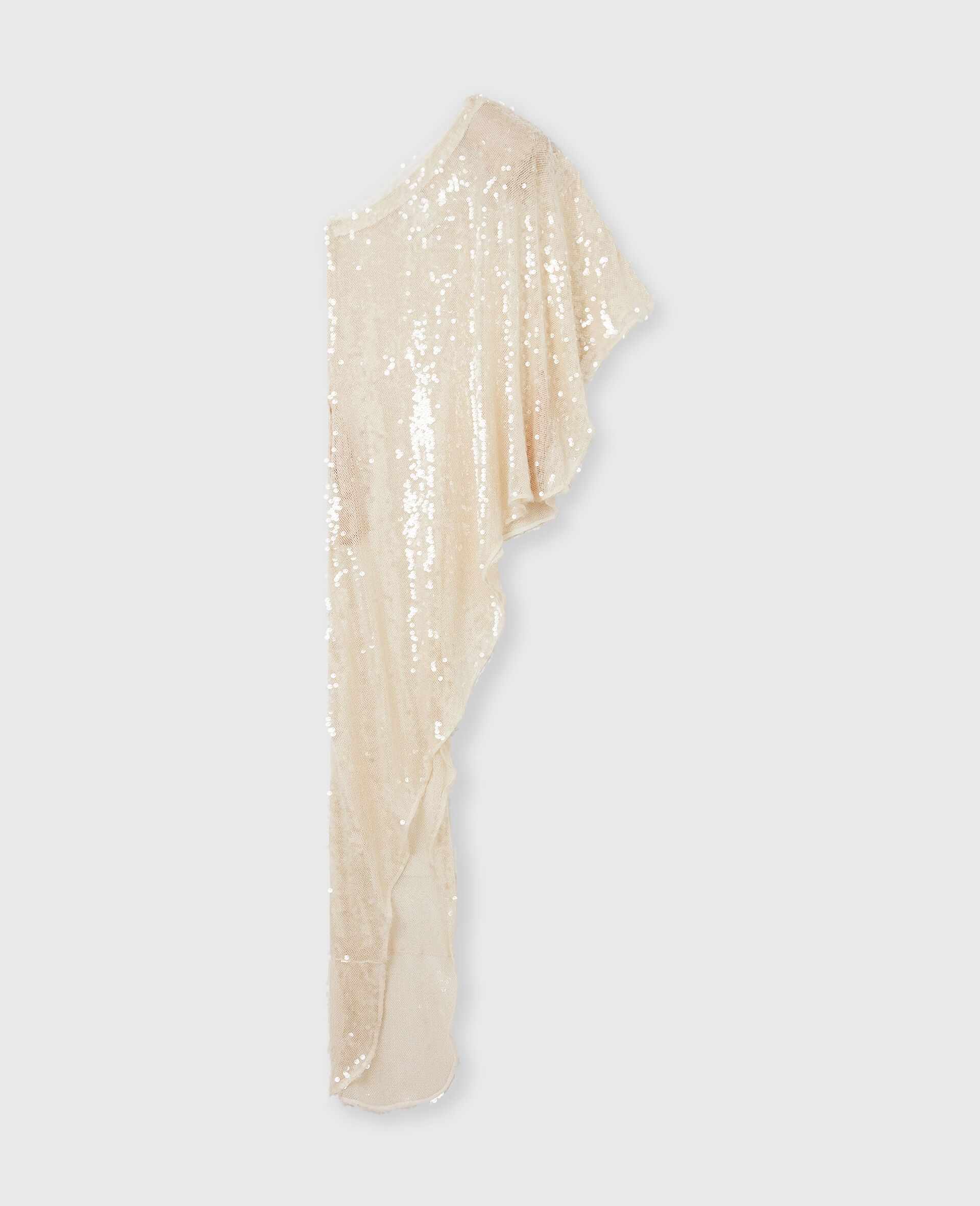 One-Sleeve Sequin Dress-Cream-large One-Sleeve Sequin Dress-Cream-large image number 5