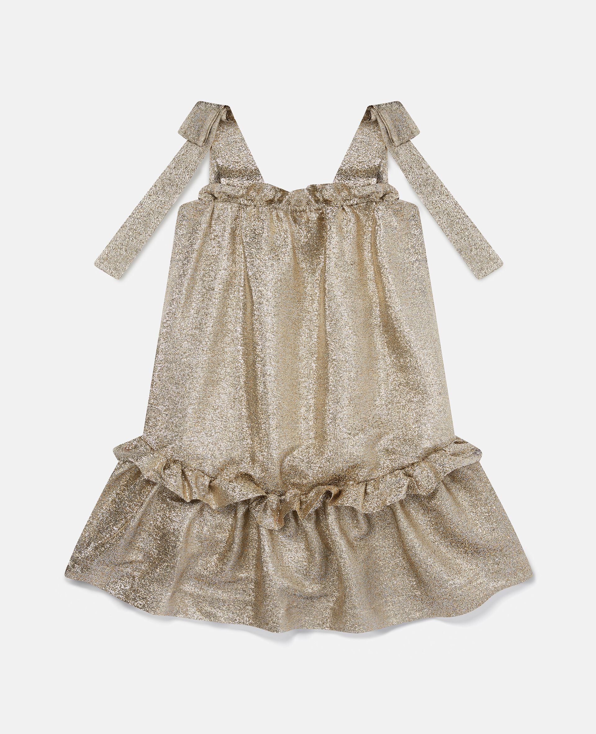 Gold Glitter Ribbon Dress-Yellow-large image number 1