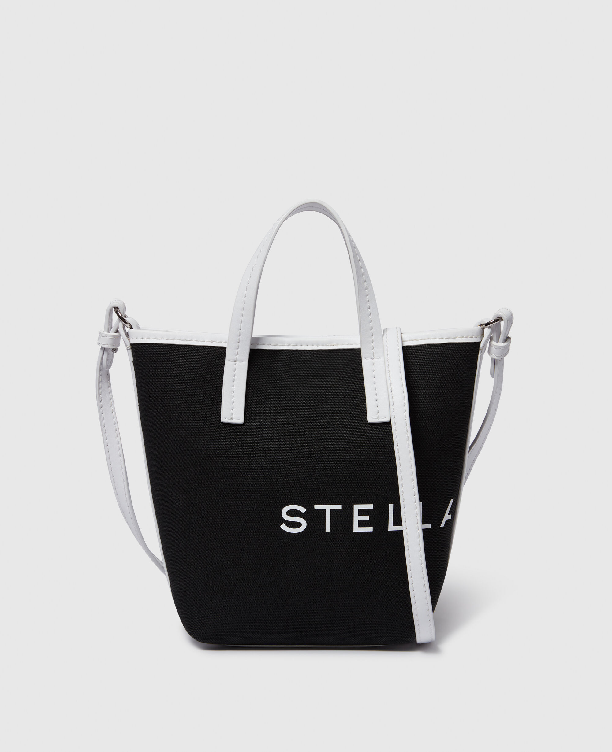 Stella McCartney Bananatex トート バッグ Women Black and white SMC Bananatex® Crossbody Tote Bag