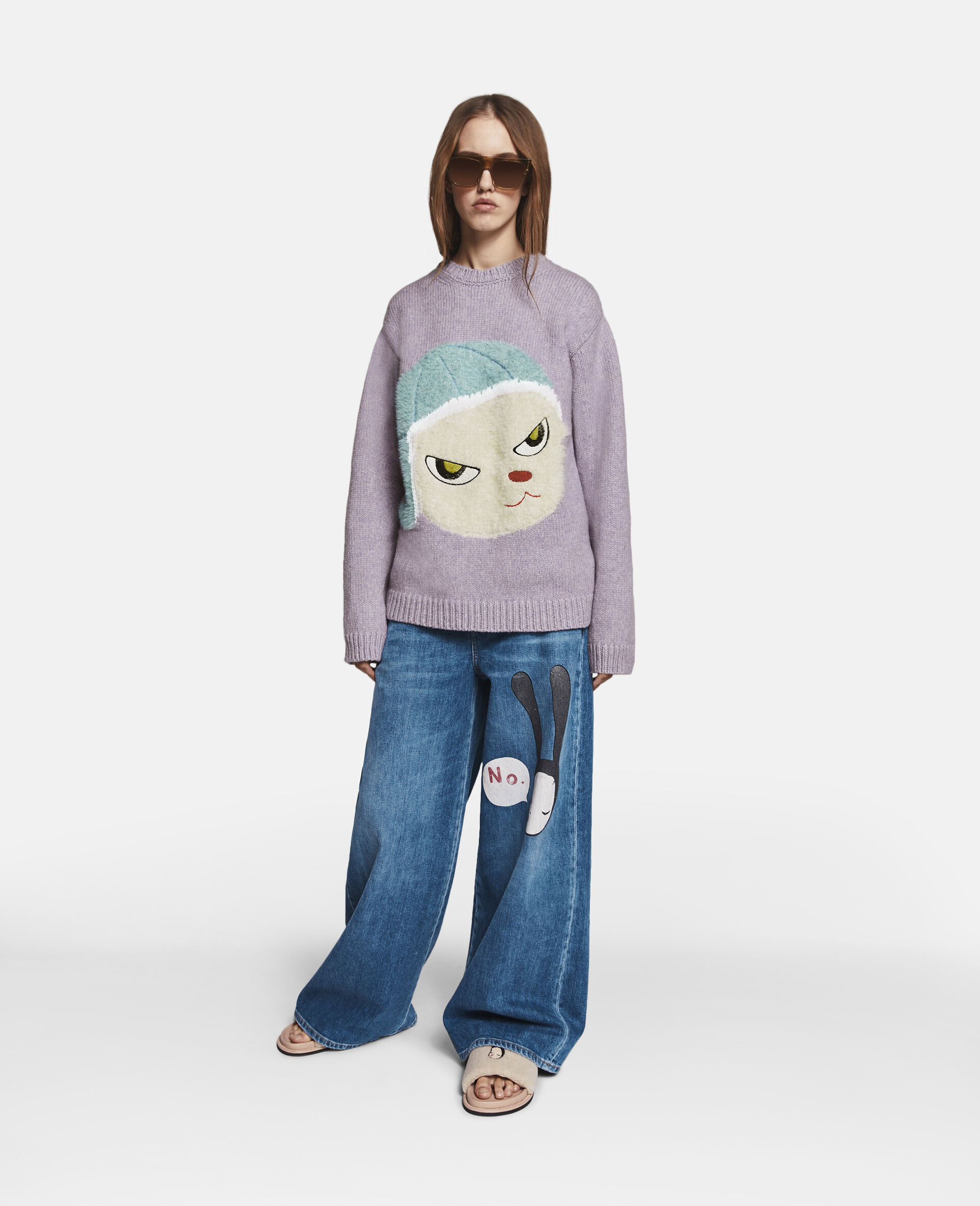 Mission Sheep Intarsia Knit Jumper-Purple-large image number 0