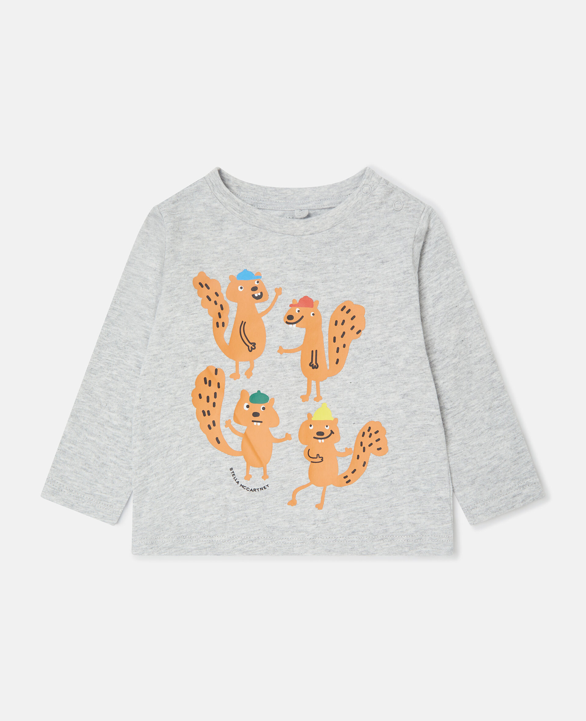 Squirrel Graphic Long-Sleeve Top-Grey-large image number 0