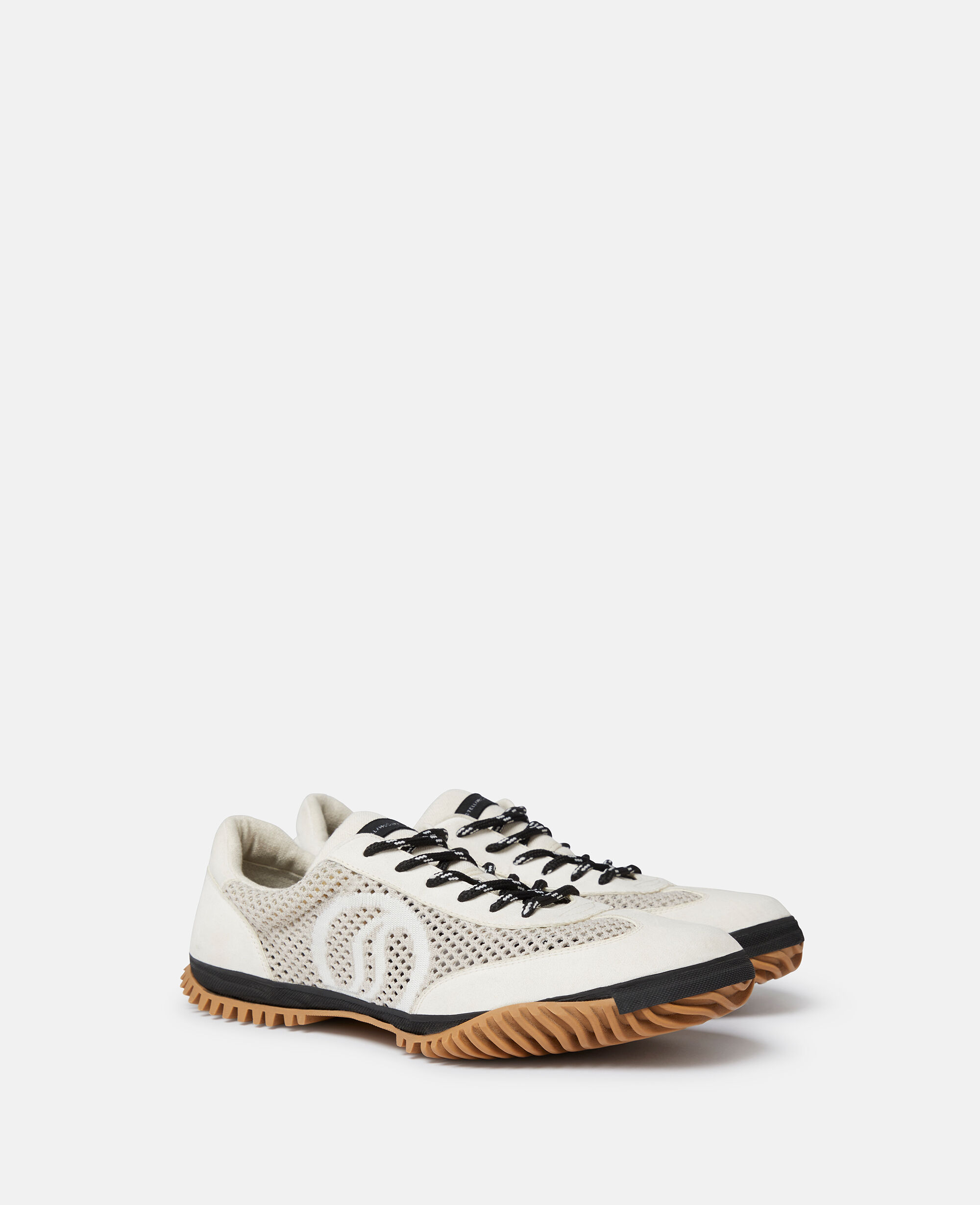 Women Pure white S-Wave Sport Mesh Paneled Sneakers | Stella