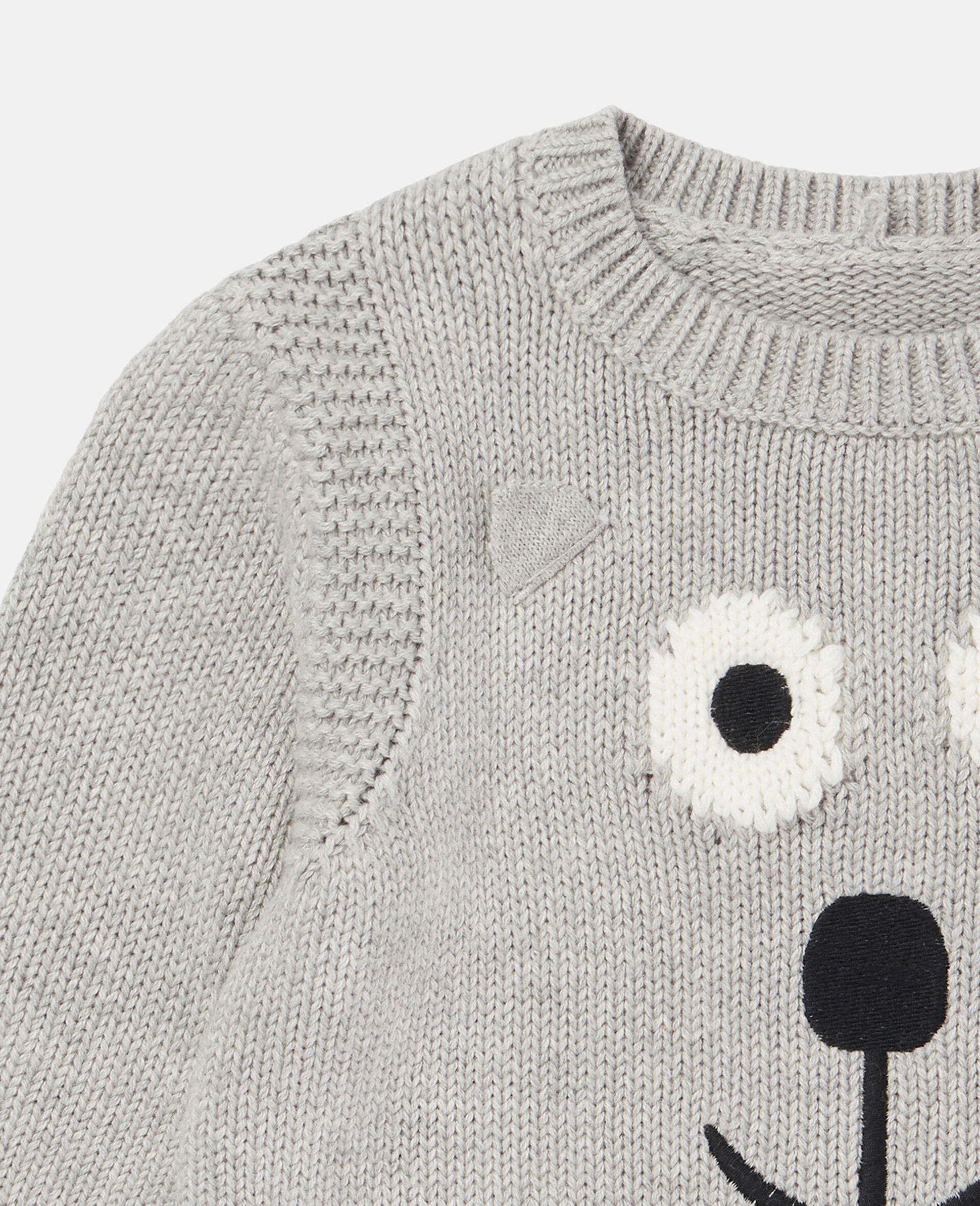 Bear Motif Jumper-Grey-large image number 1