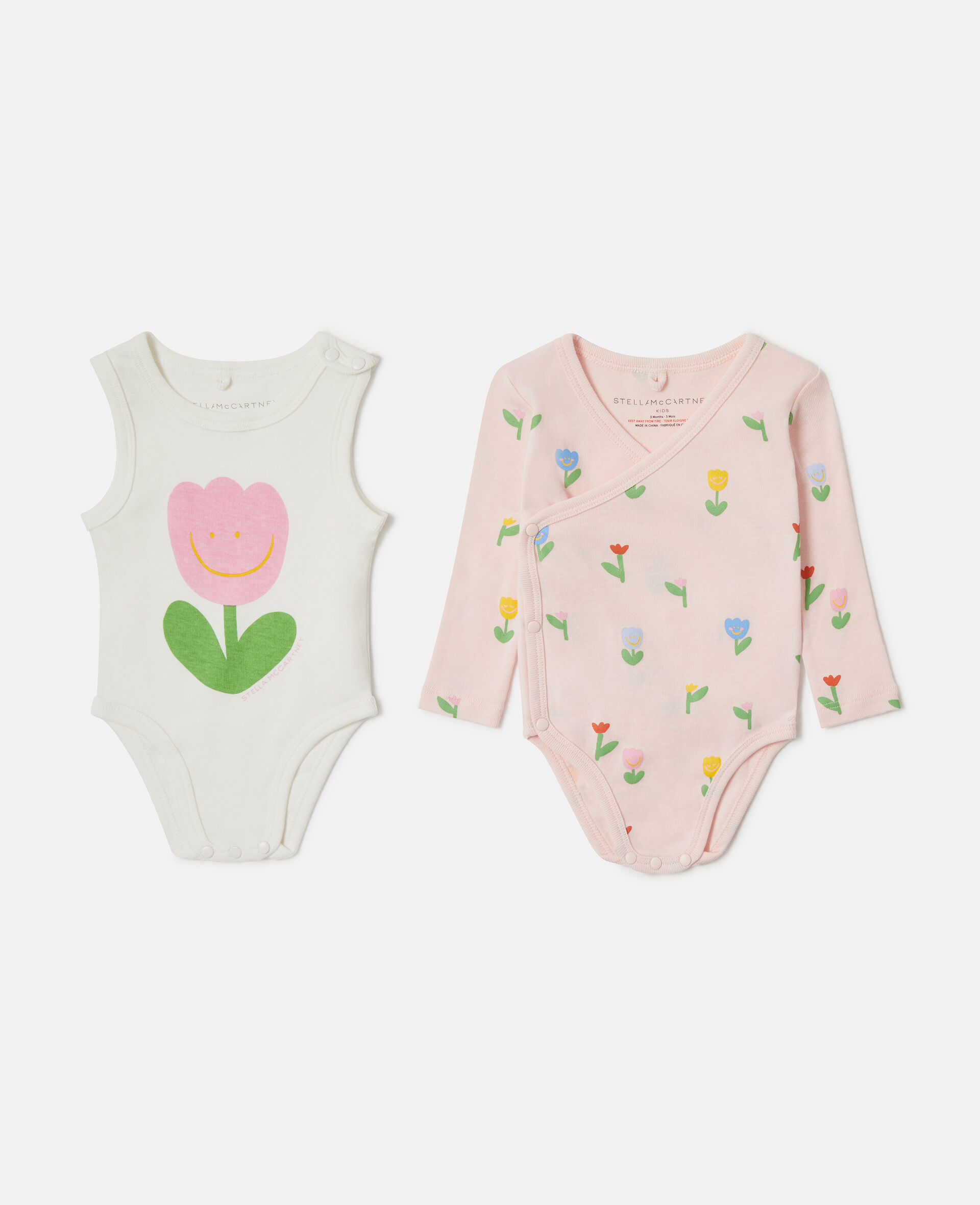 Floral Print Romper Set-Pink-large image number 2