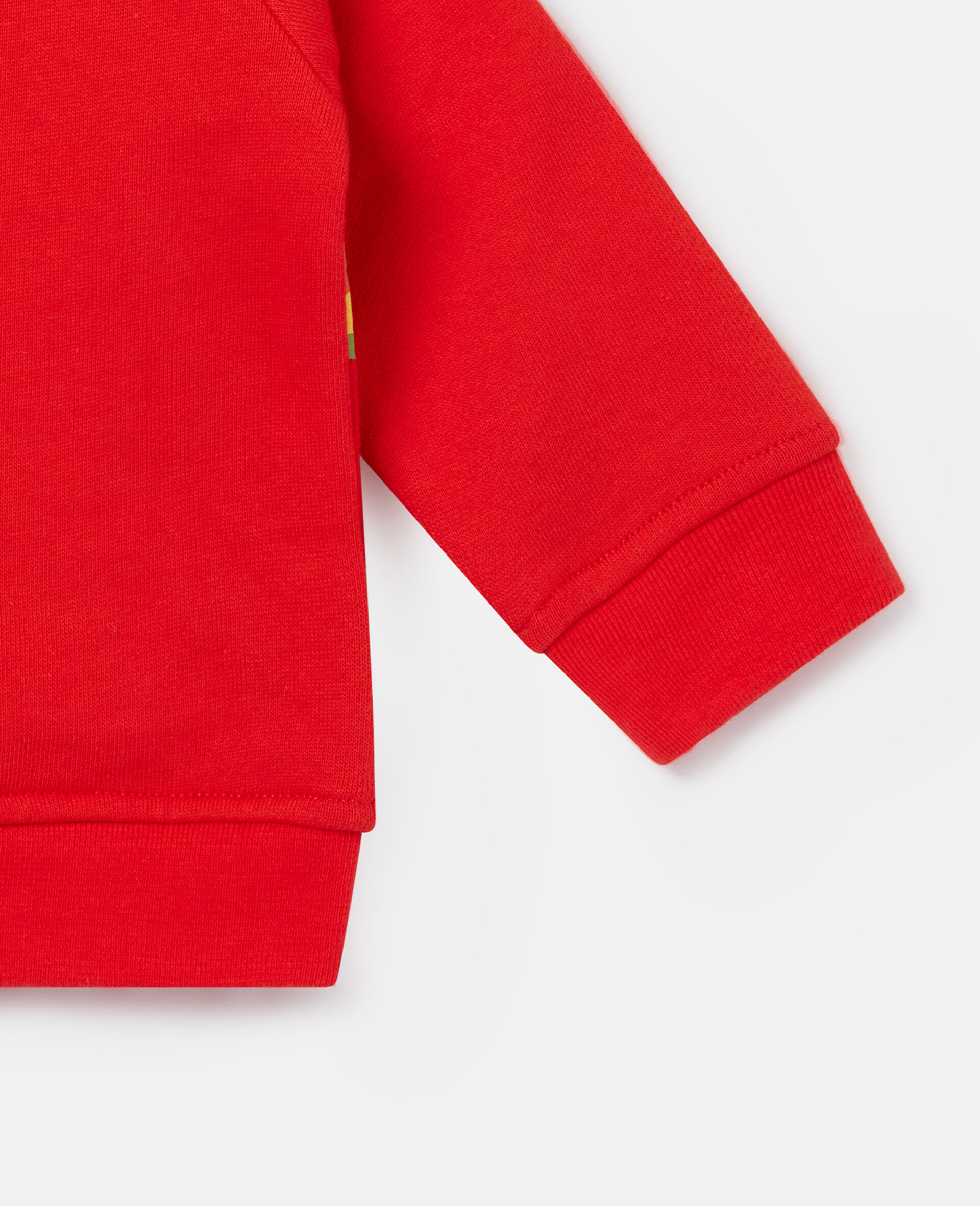 Rainbow Face Print Fleece Sweatshirt-Red-large image number 2