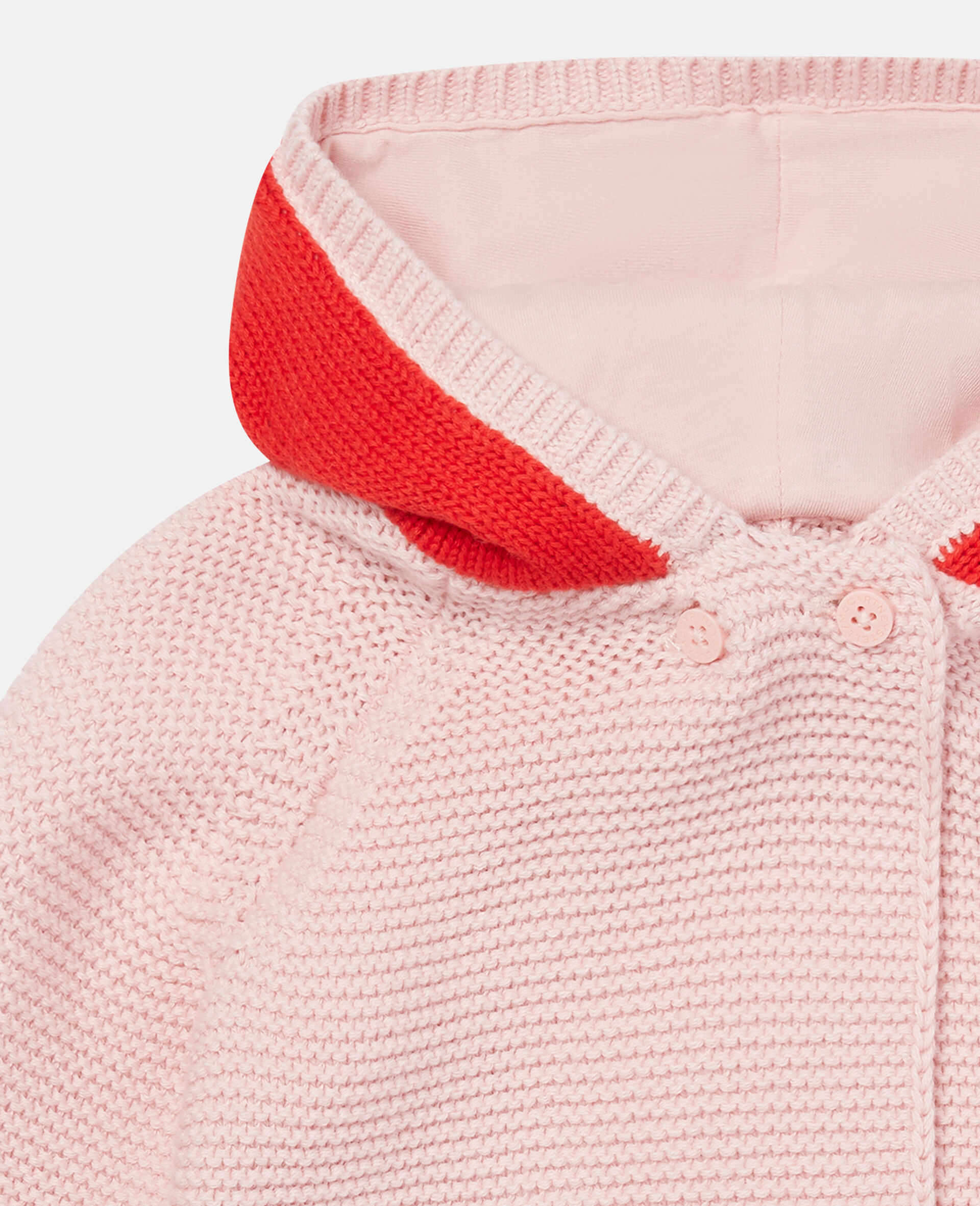 Mushroom Dot Knit Intarsia Cardigan-Pink-large image number 1