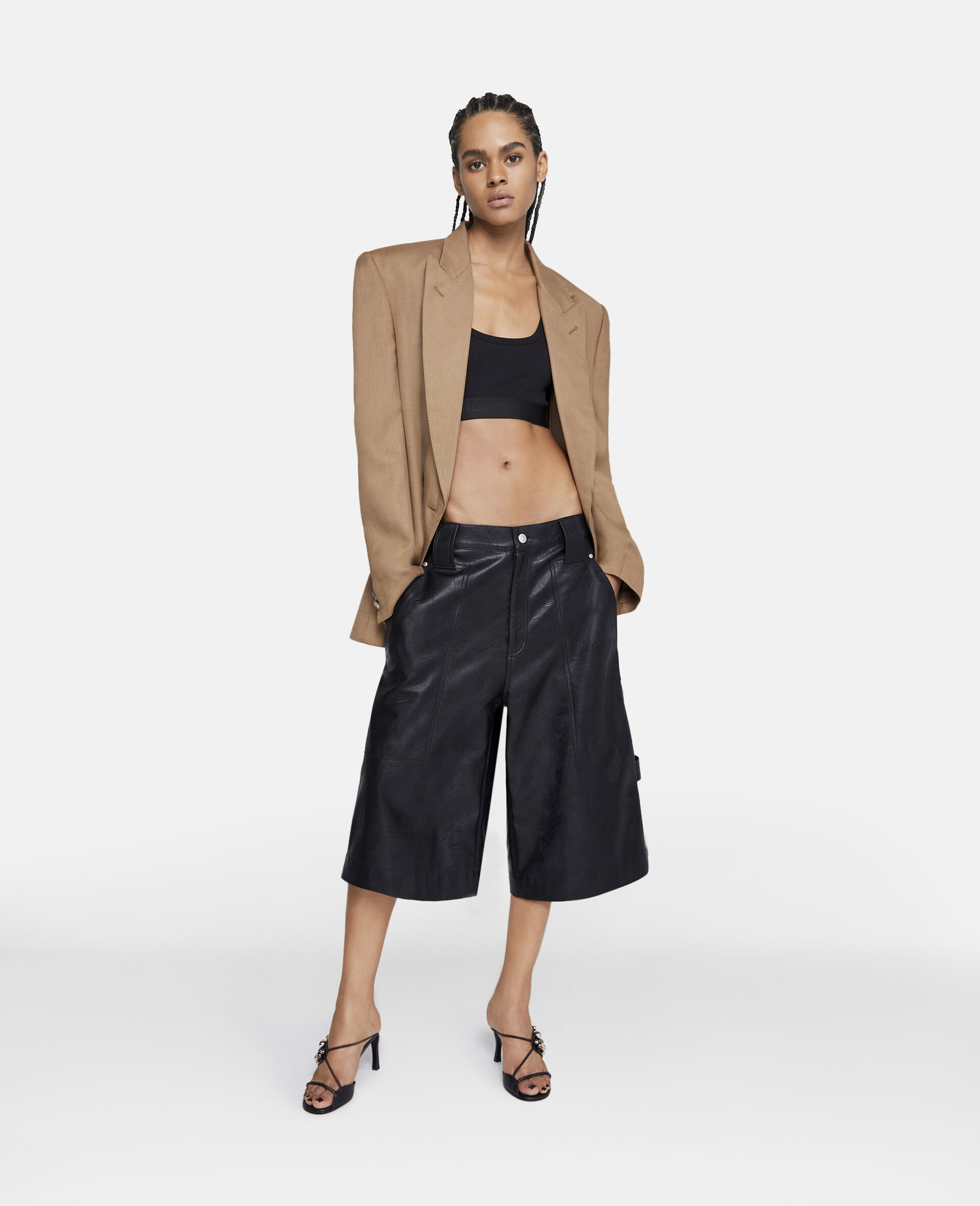 S-Wave Tape Crop Top-Black-large image number 1