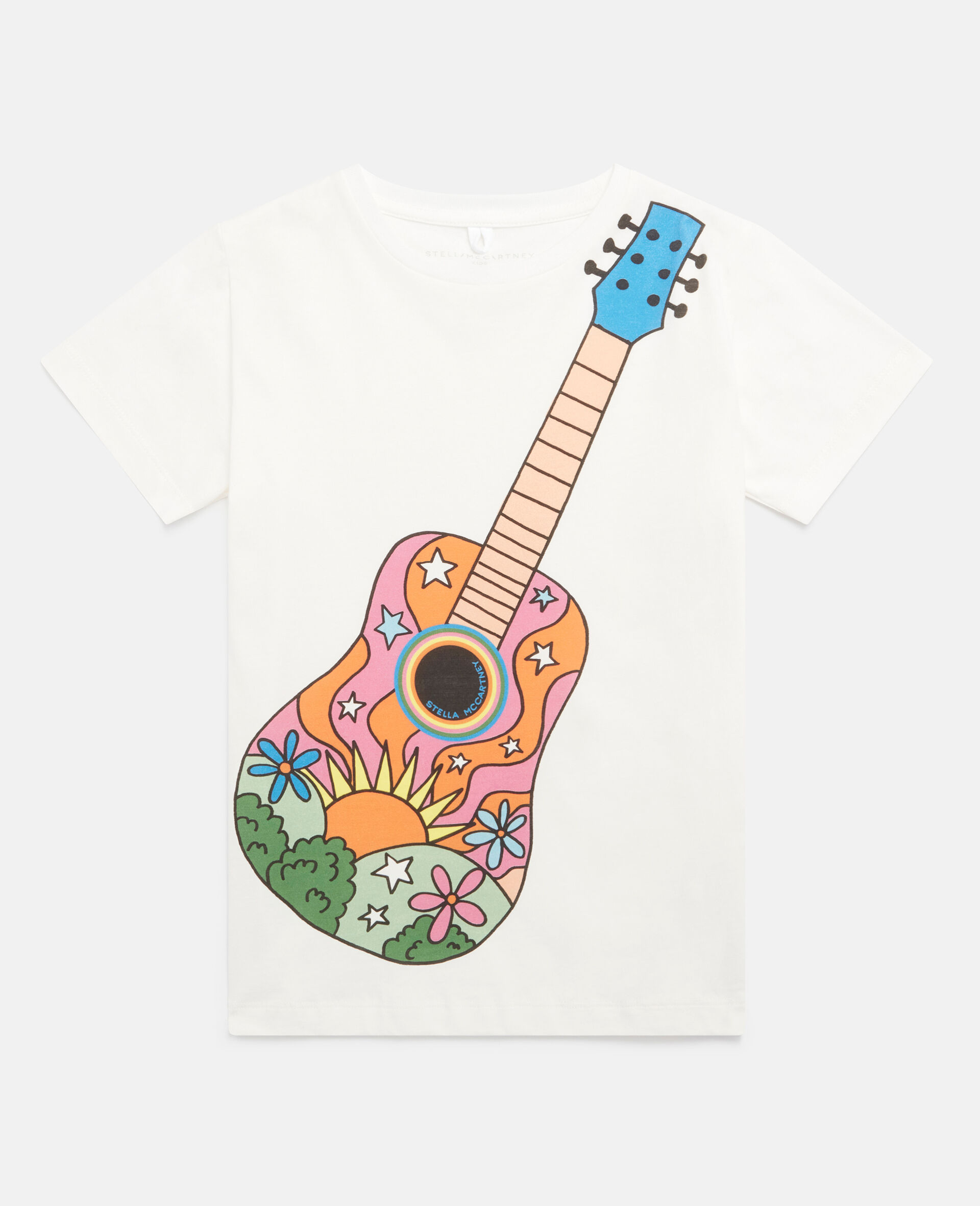 Guitar Print T-Shirt-White-large image number 0