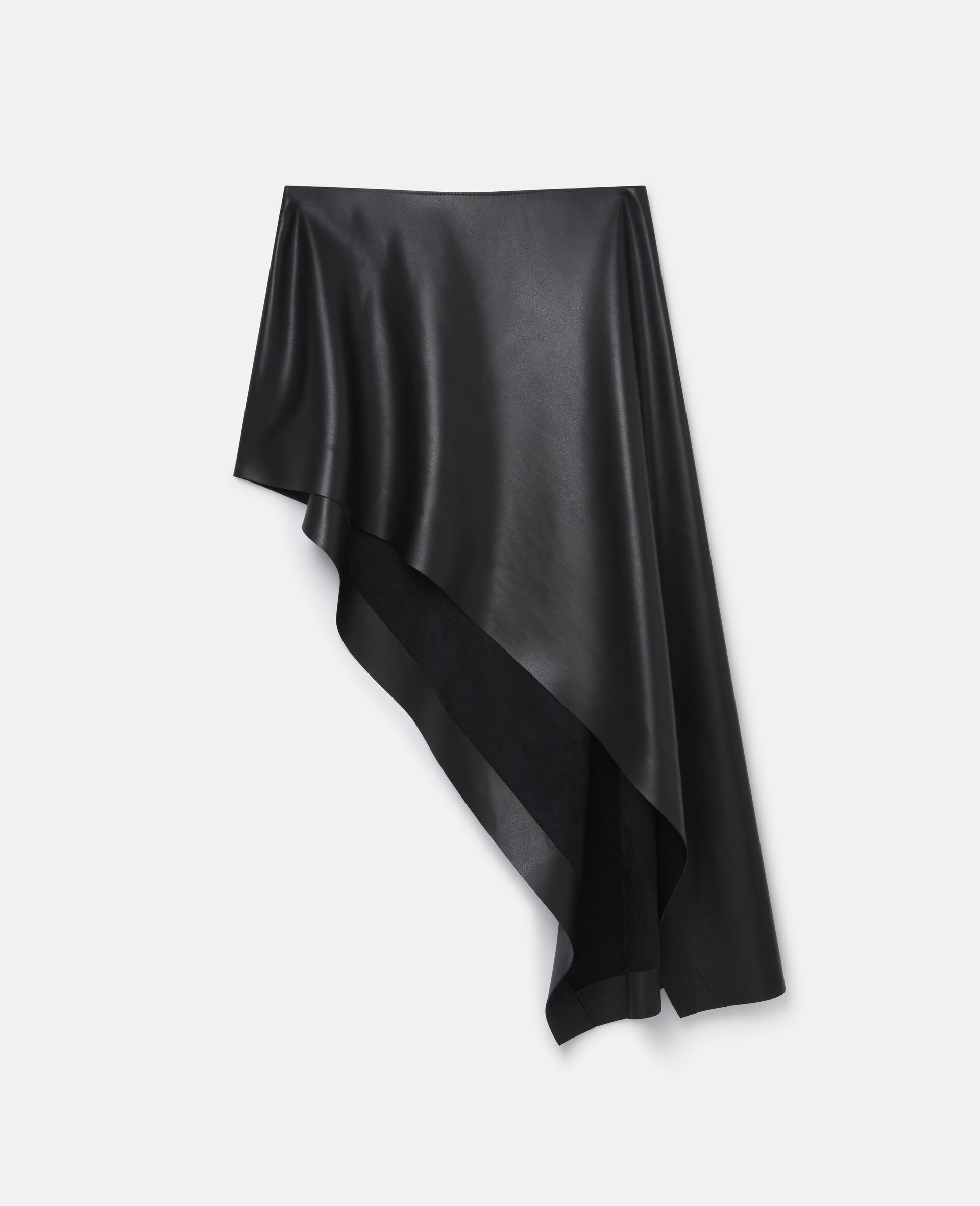 Satin Asymmetric Skirt-Black-large image number 0