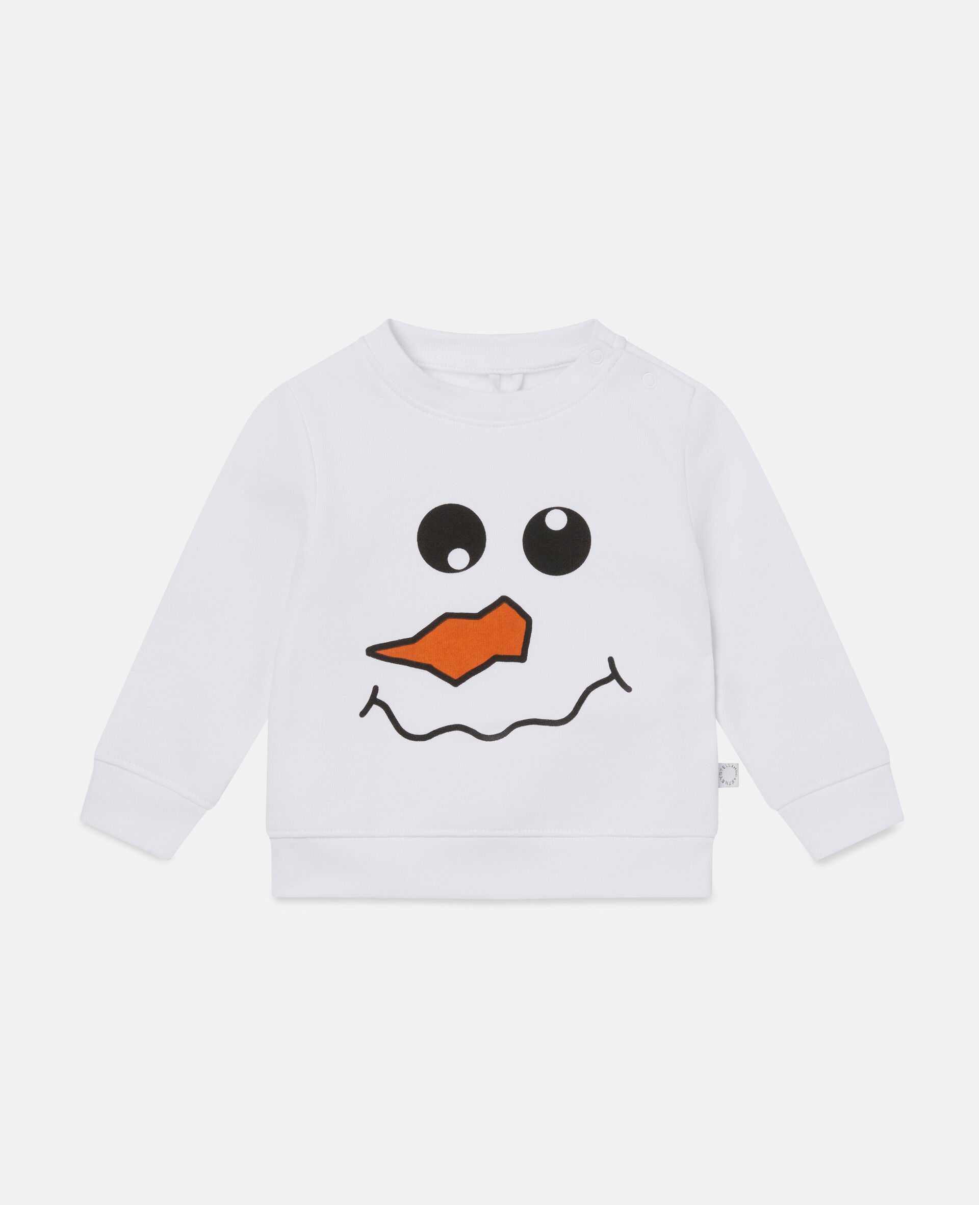 Fleece Christmas Snowman Print Sweatshirt-White-large image number 0