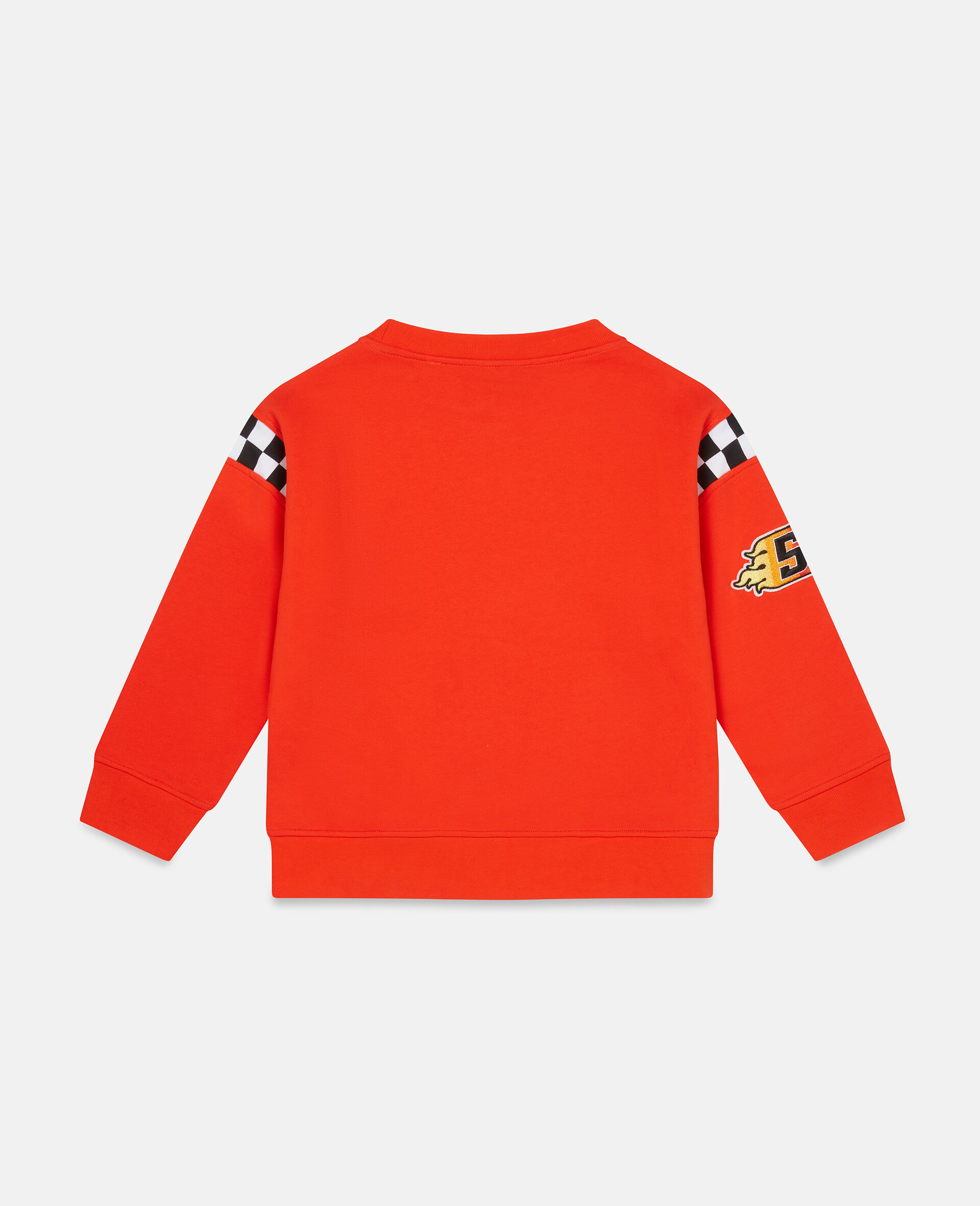 Motocross Embroidered Cotton Fleece Sweatshirt-Red-large image number 1