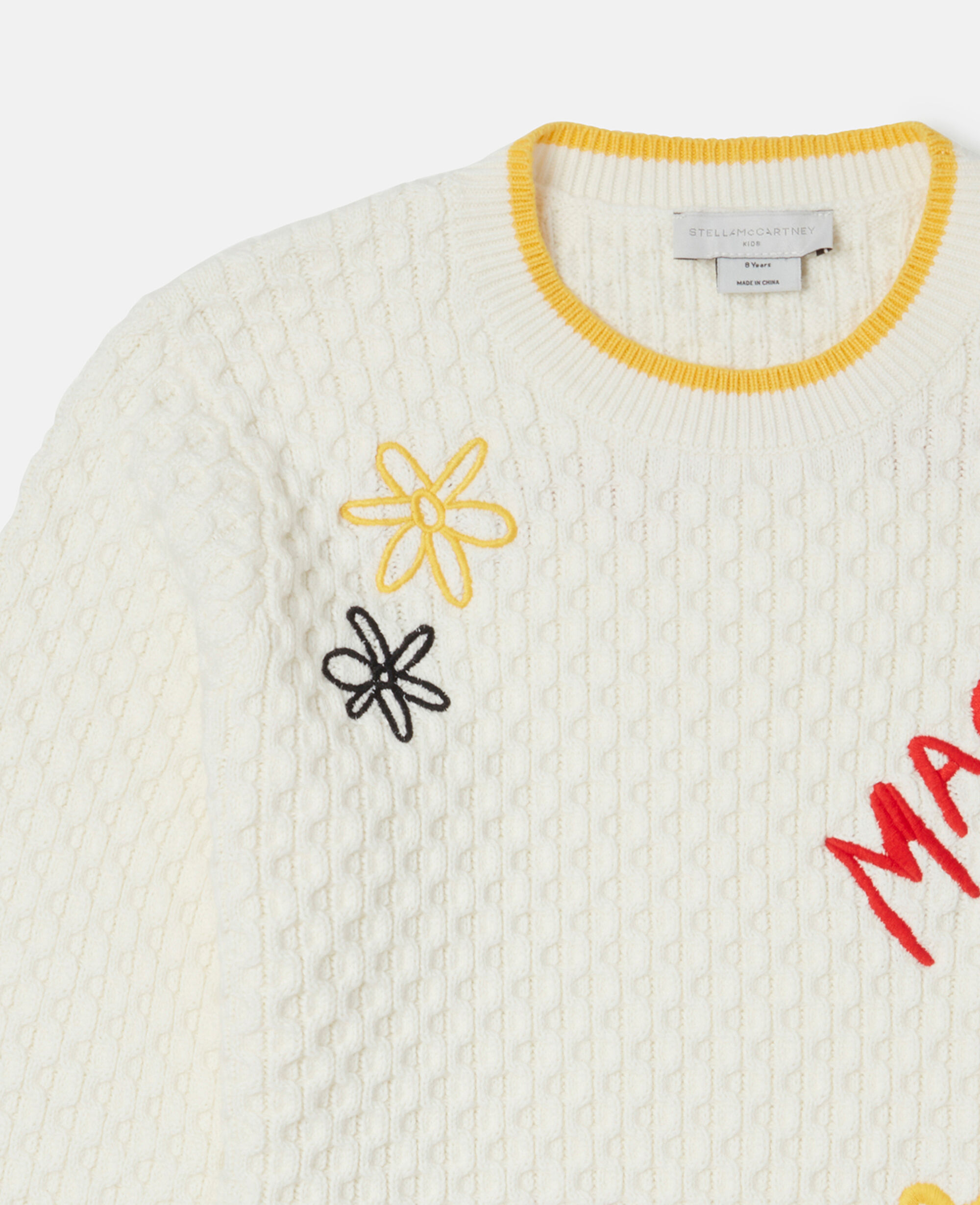 Stella McCartney - STELLA McCARTNEYセンター切り返し変形ニット　カシミヤ　アイボリー Women イエロー チック エンブロイダリー セーター | Stella