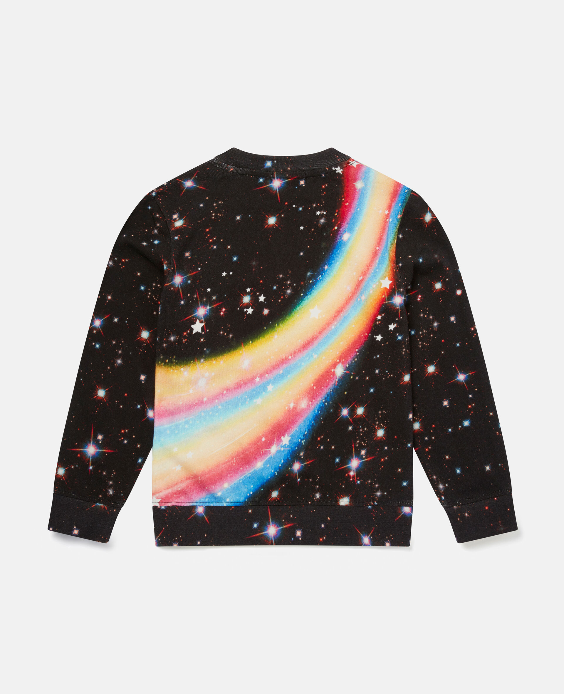 Cosmic Star Print Fleece Sweatshirt-Black-large image number 2