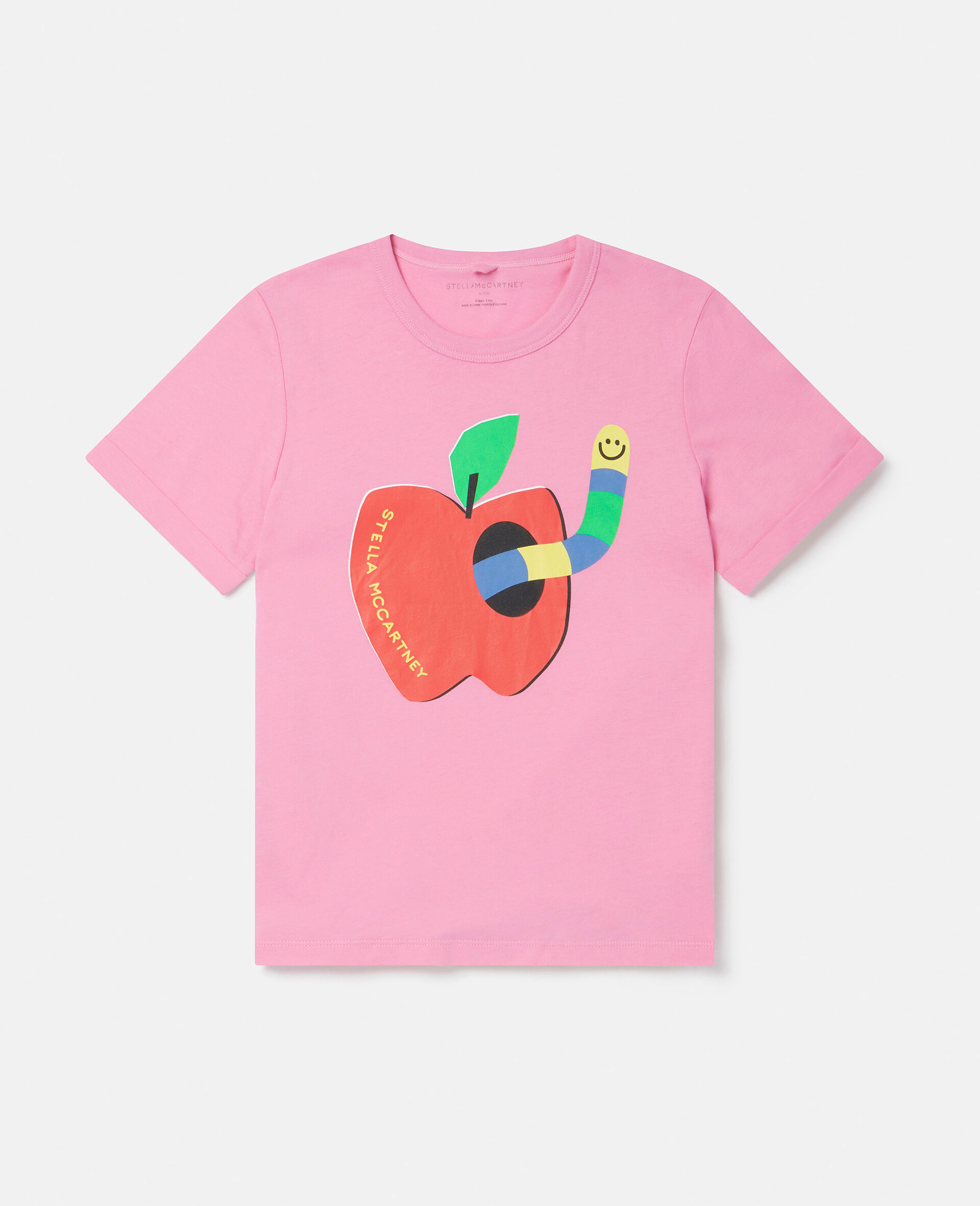 Apple Print Cotton T‐Shirt-Pink-large image number 0