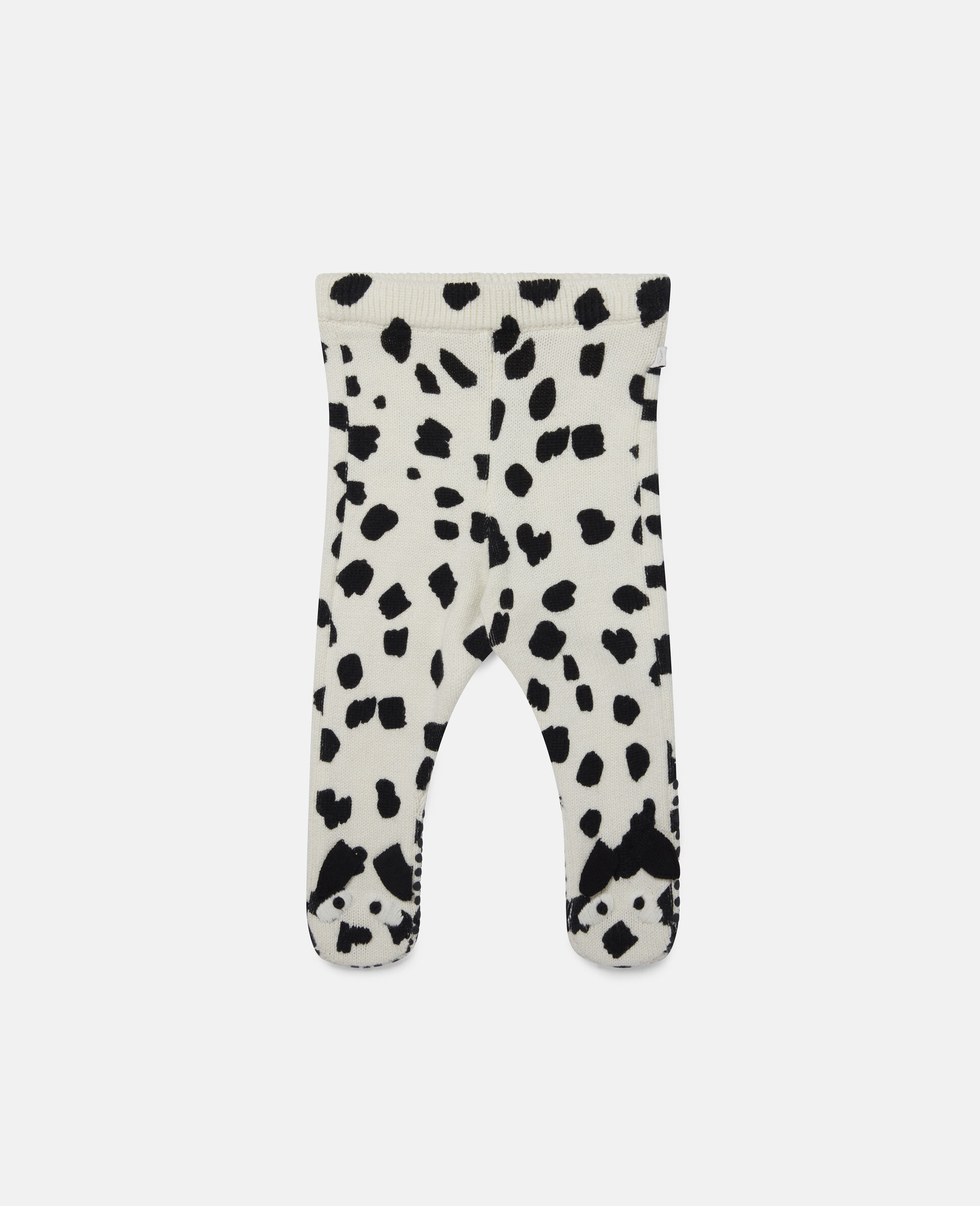 Dalmatian Spots Knit Leggings-White-large