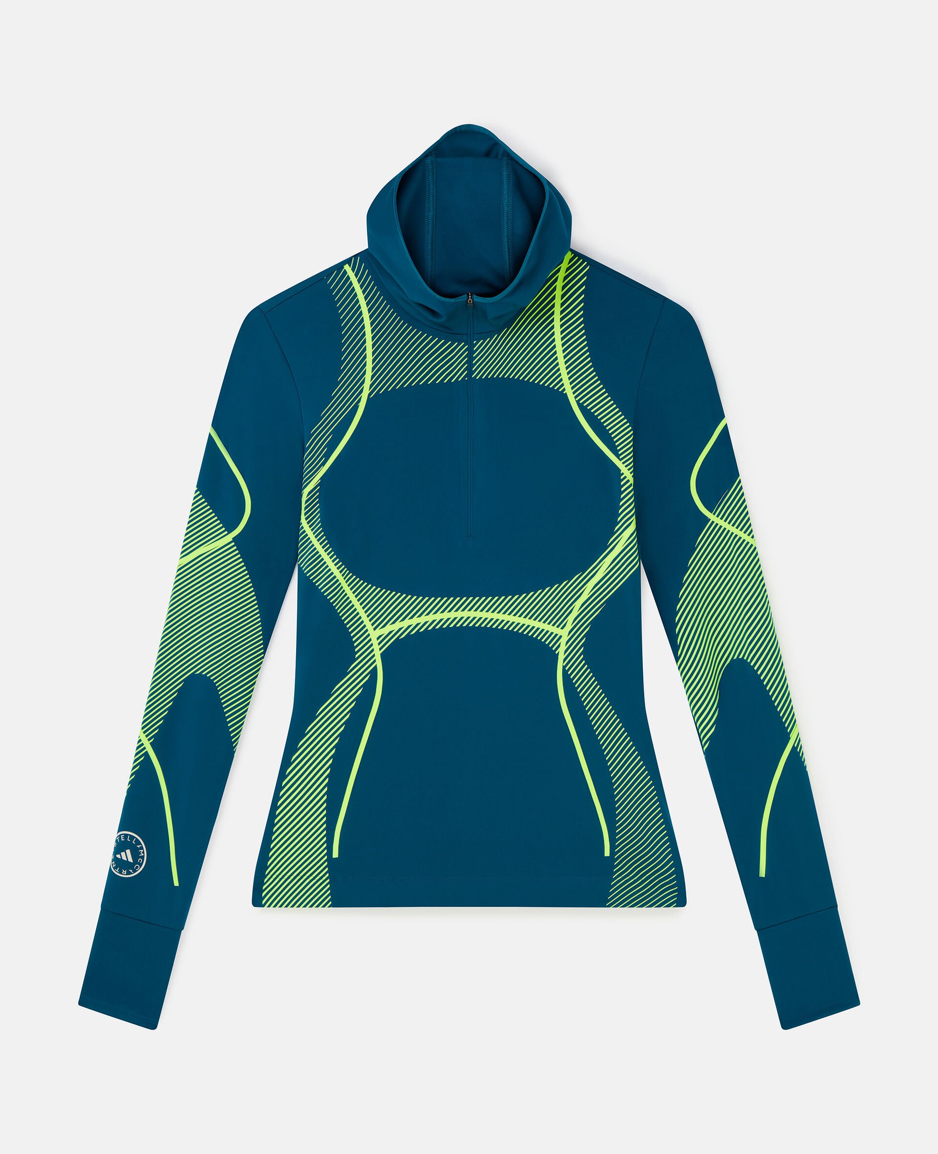 TruePace Hooded Running Long Sleeve Midlayer Top-Blue-large image number 0