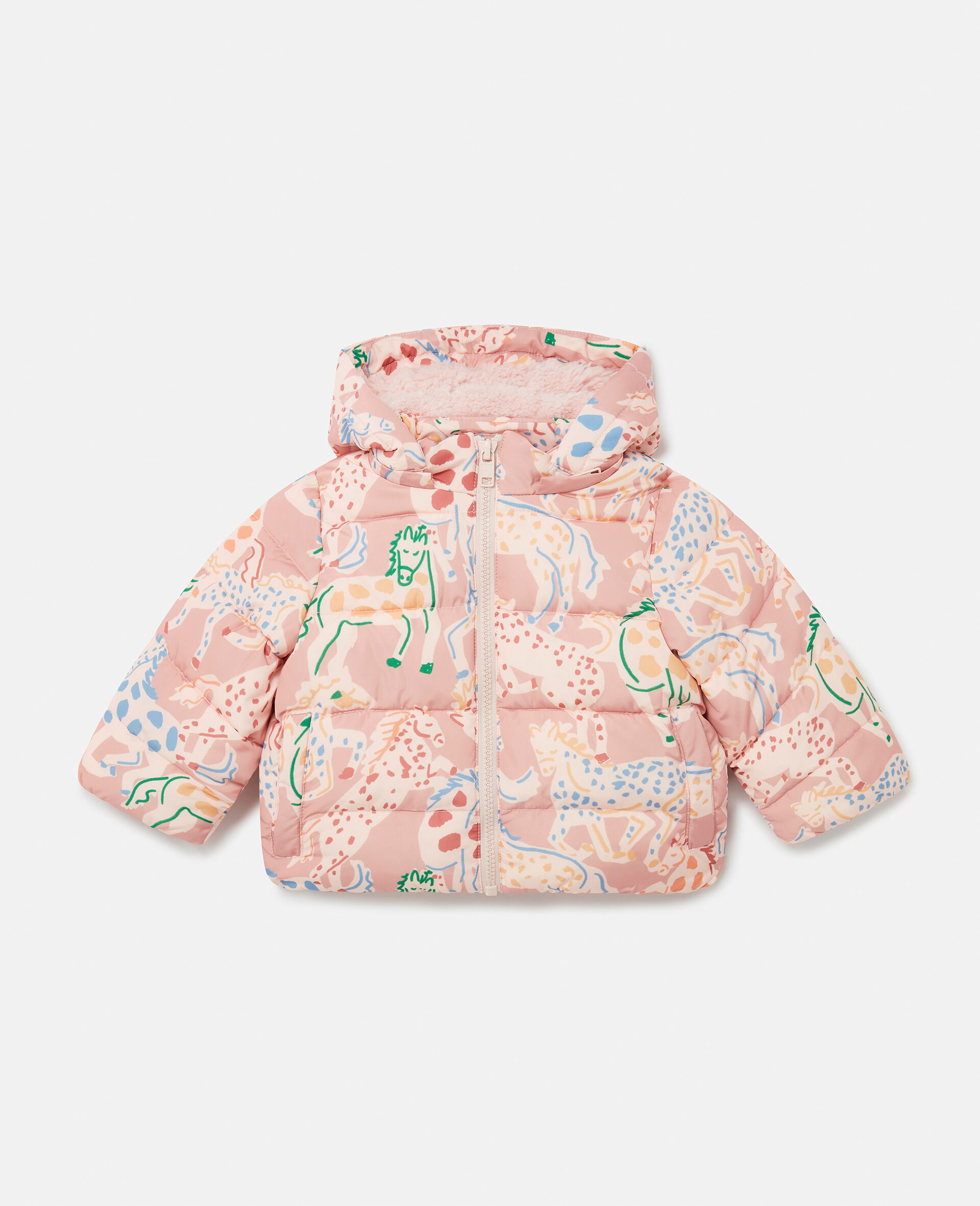 Doudoune avec imprime chevaux-Rose-medium