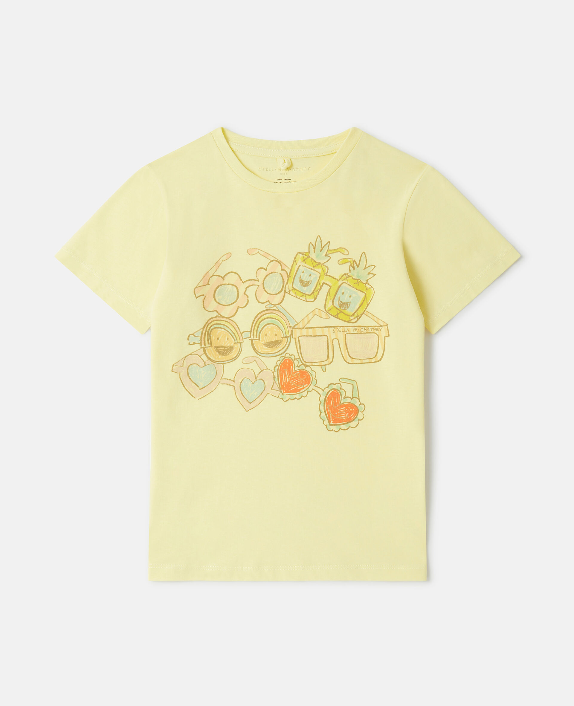 Sunglasses Doodle T-Shirt-イエロー-medium