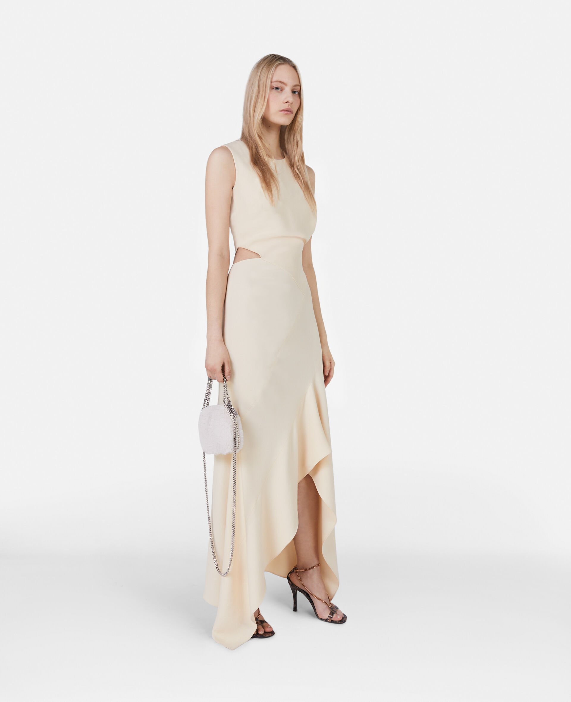 Robe en cady extensible-Beige-model Robe en cady extensible-Beige-model
