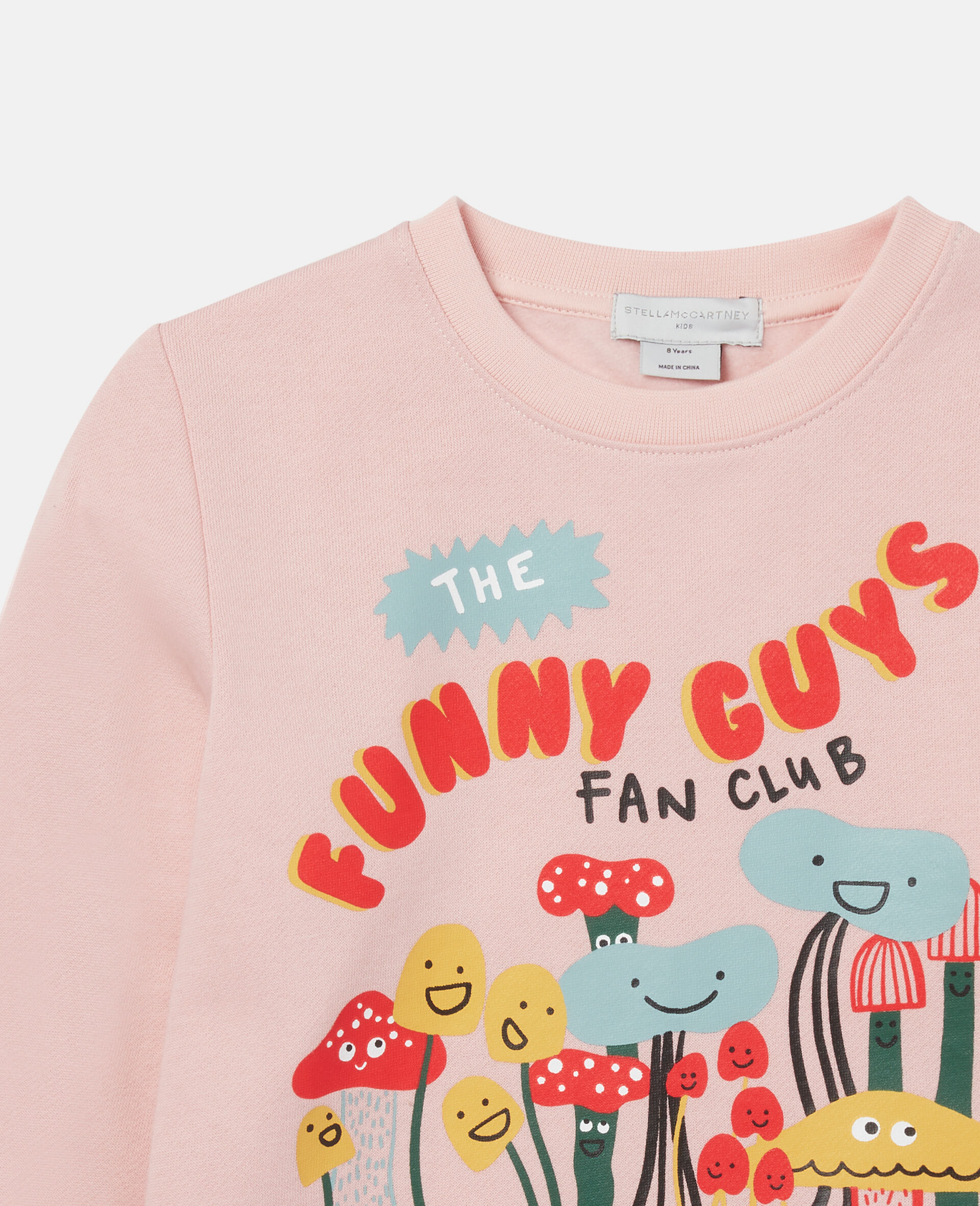 Mushroom Print Cotton Sweatshirt-Pink-large image number 1