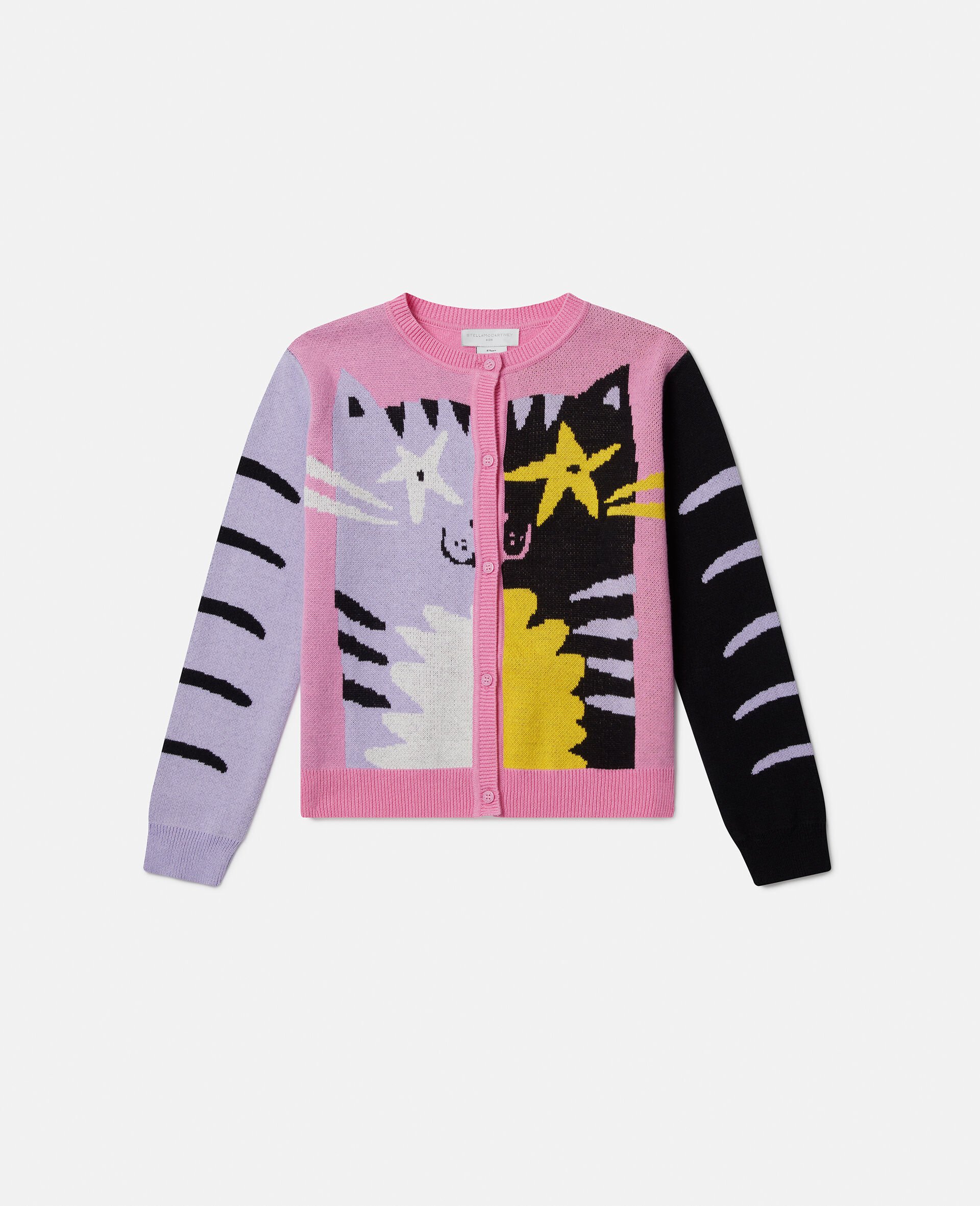 Cat Graphic Sweatshirt-Pink-medium