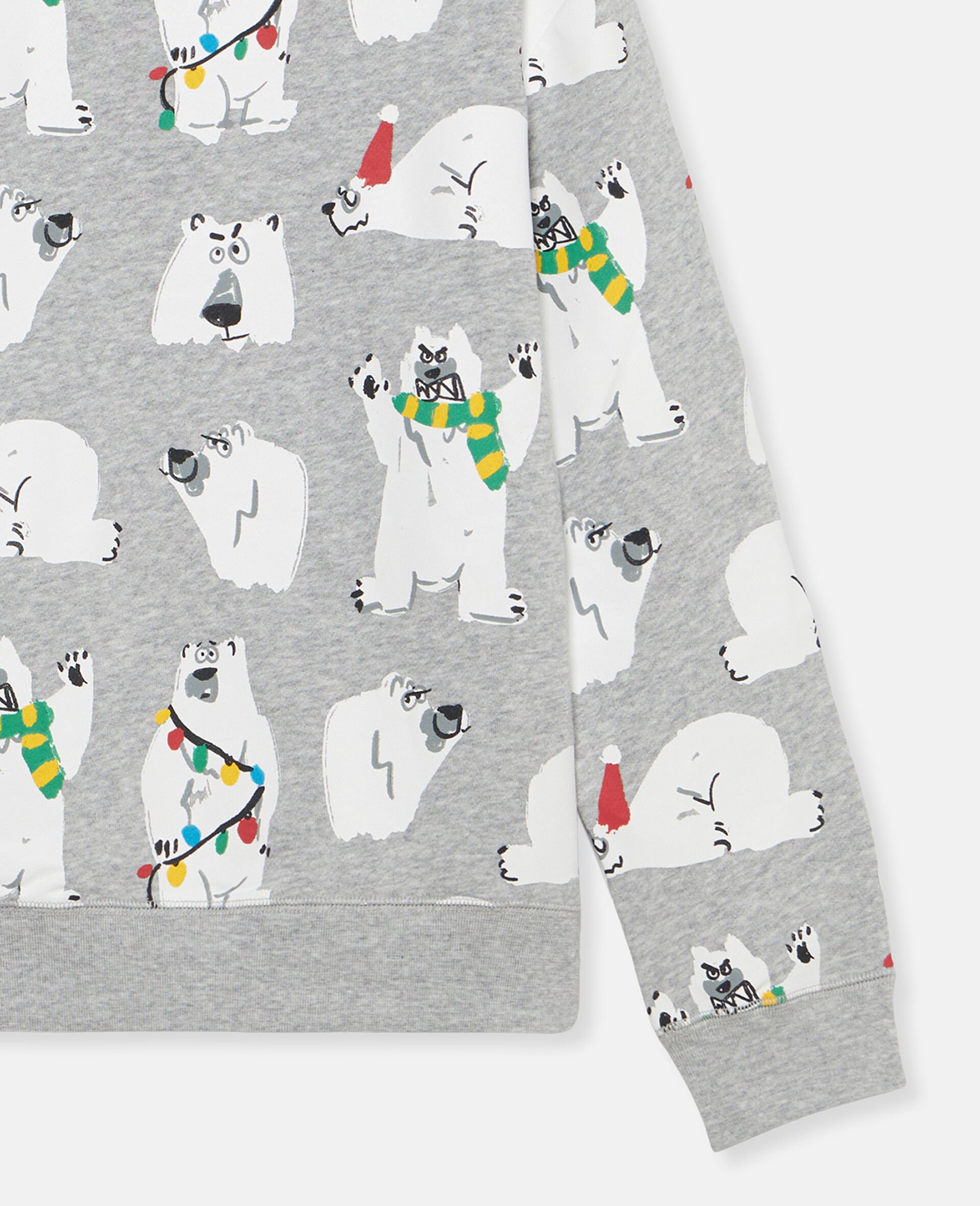 Polar Bear Print Sweatshirt-Grey-large image number 2