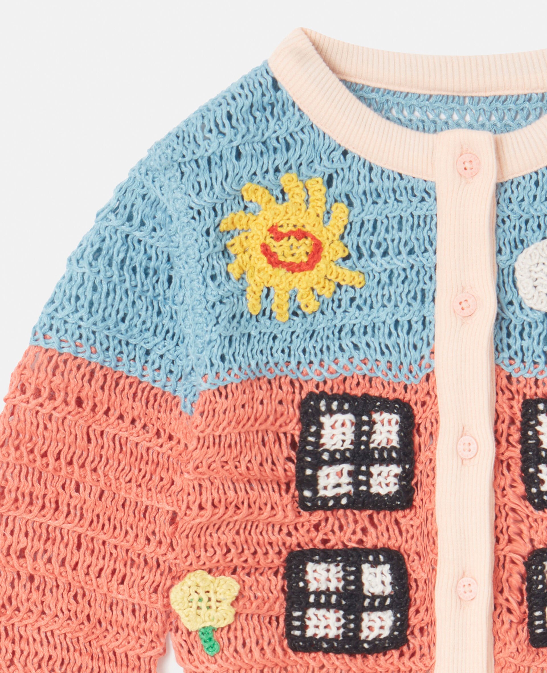 Farmyard Appliqué Knitted Cardigan-Multicolour-large Farmyard Appliqué Knitted Cardigan-Multicolour-large image number 1