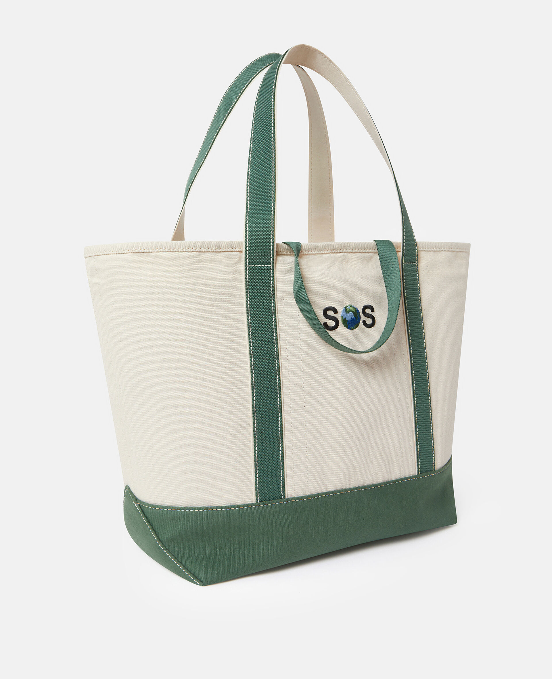 SOS Embroidered Large Tote Bag-White-large image number 2