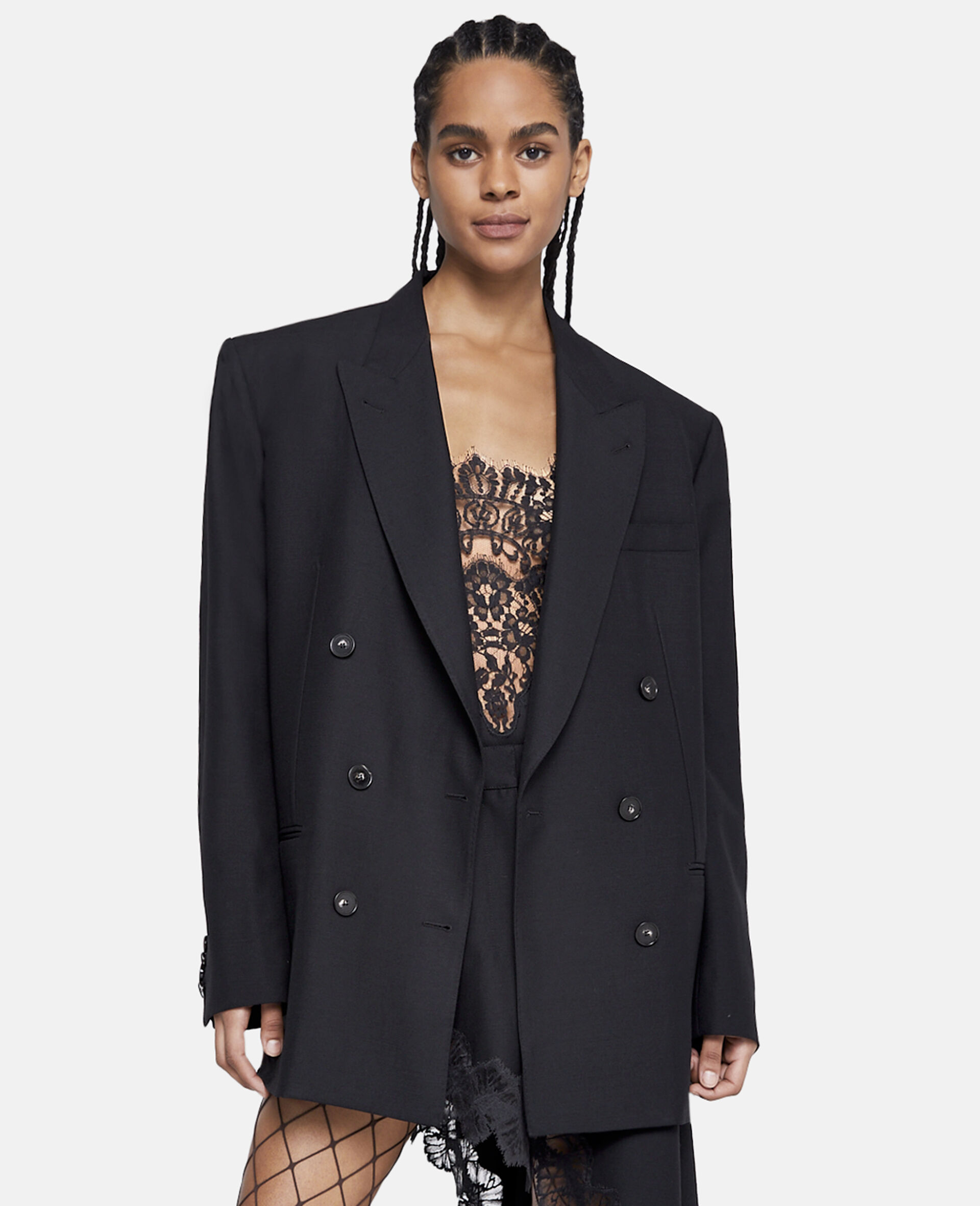 Women Black Oversized DoubleBreasted Blazer Stella McCartney CA