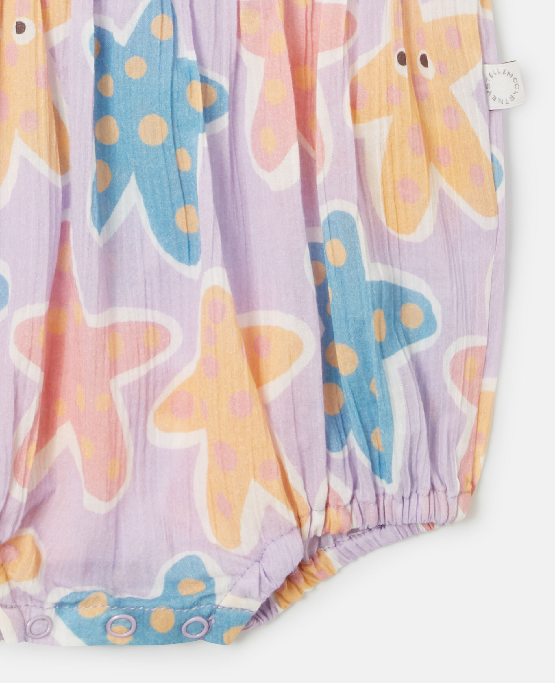 Starfish Print Cotton Romper-Purple-large image number 3