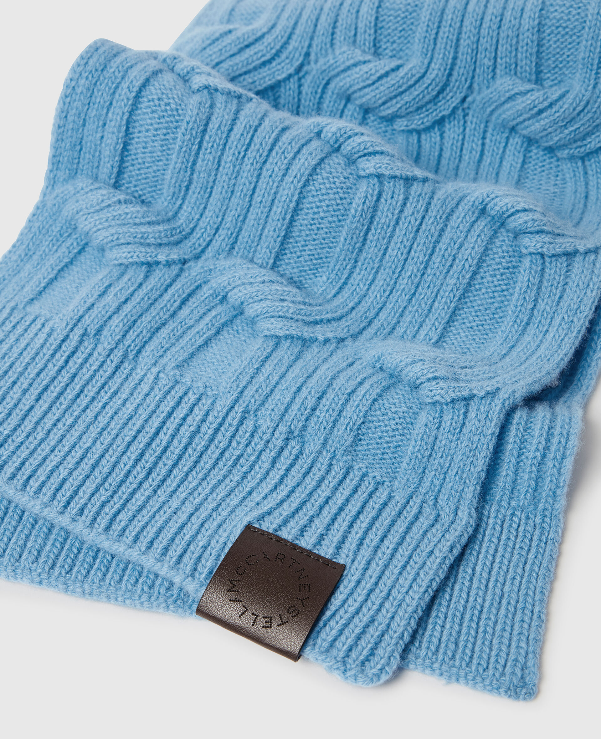 Falabella Cable-Knit Scarf-Grey-large image number 2