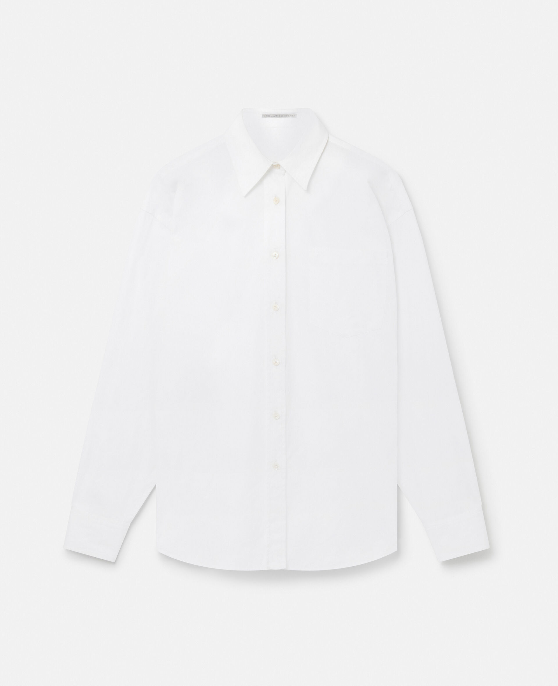 Camicia Boyfriend in Cotone Rigenerato-Bianco-medium