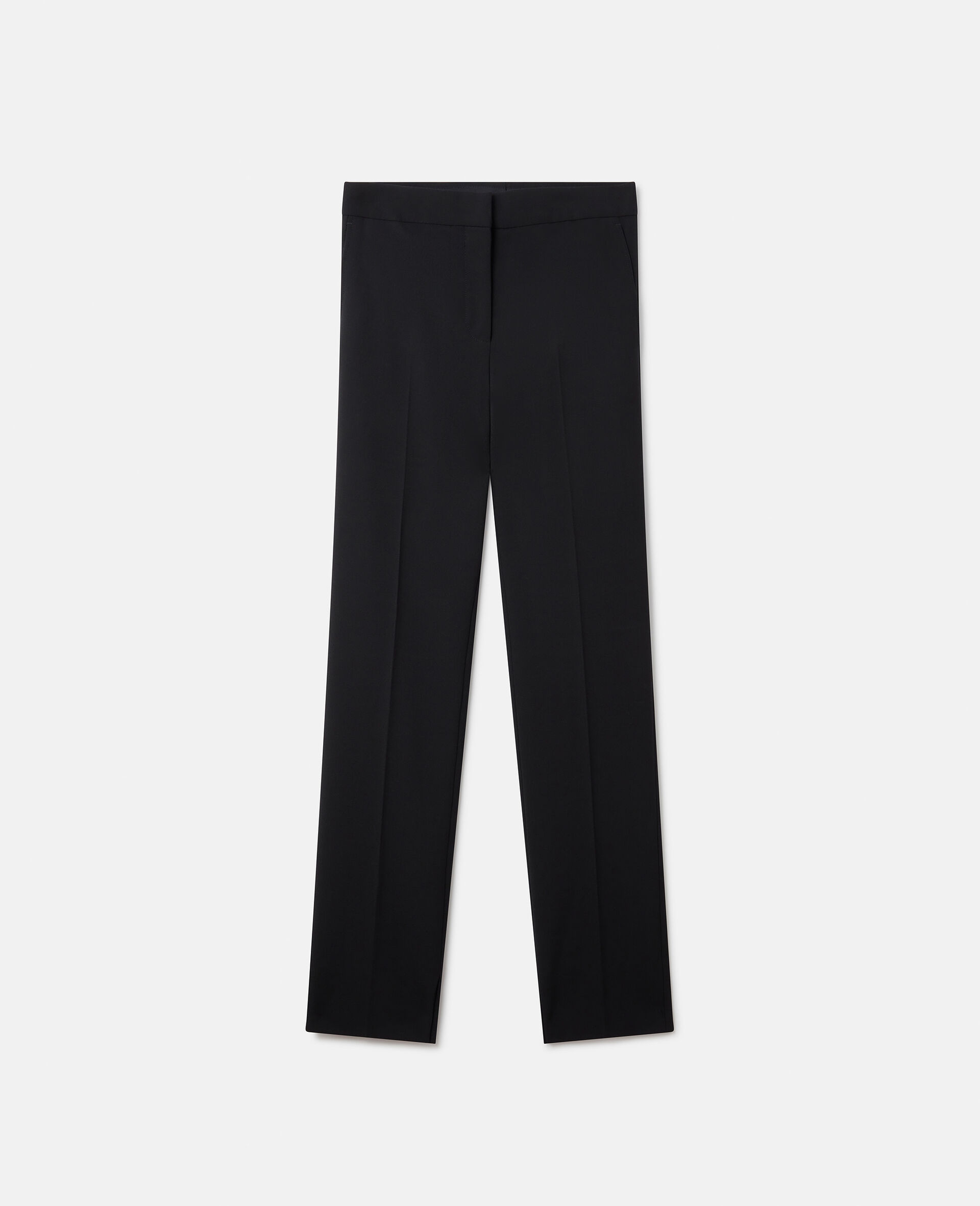 Split Cuff Straight Leg Trousers-Black-large image number 0