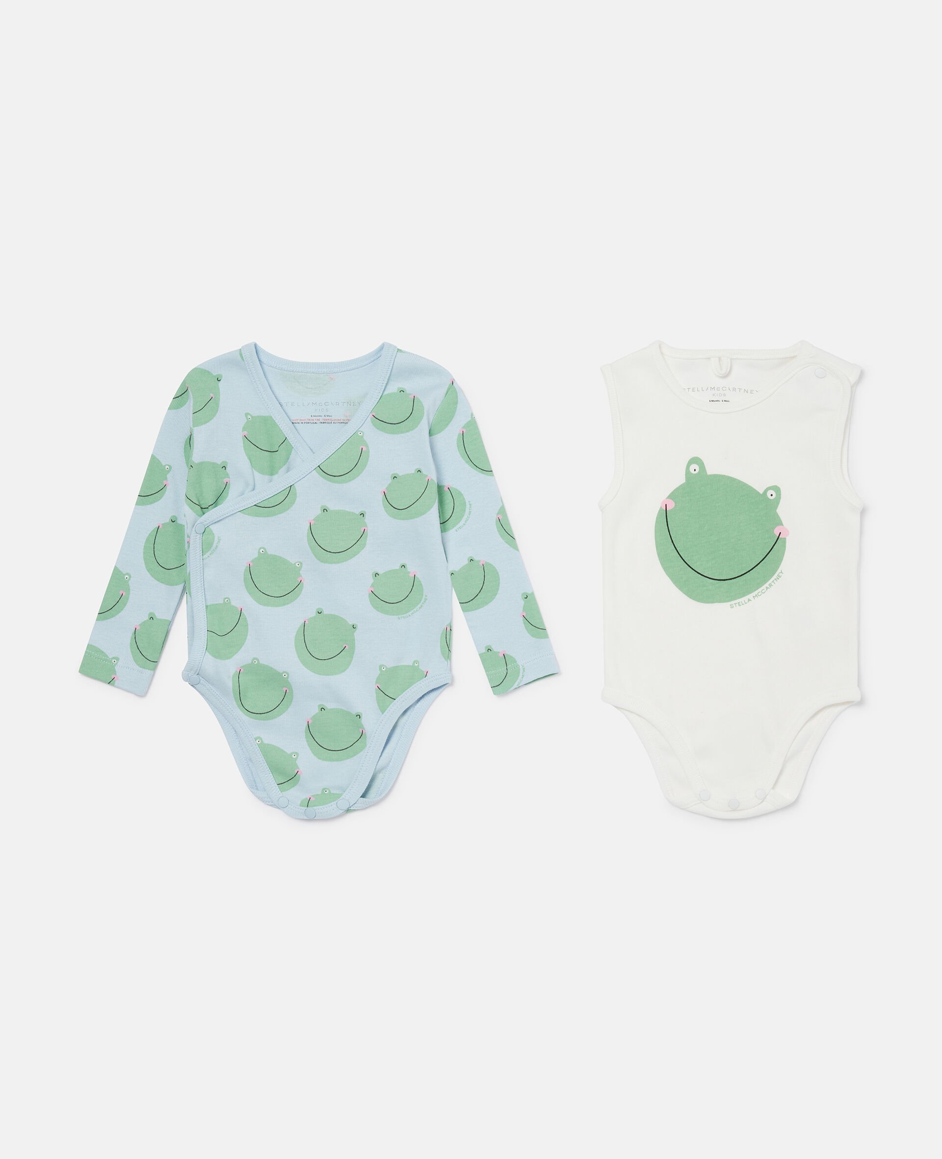 Frog Graphic Romper Set-Blue-large image number 0