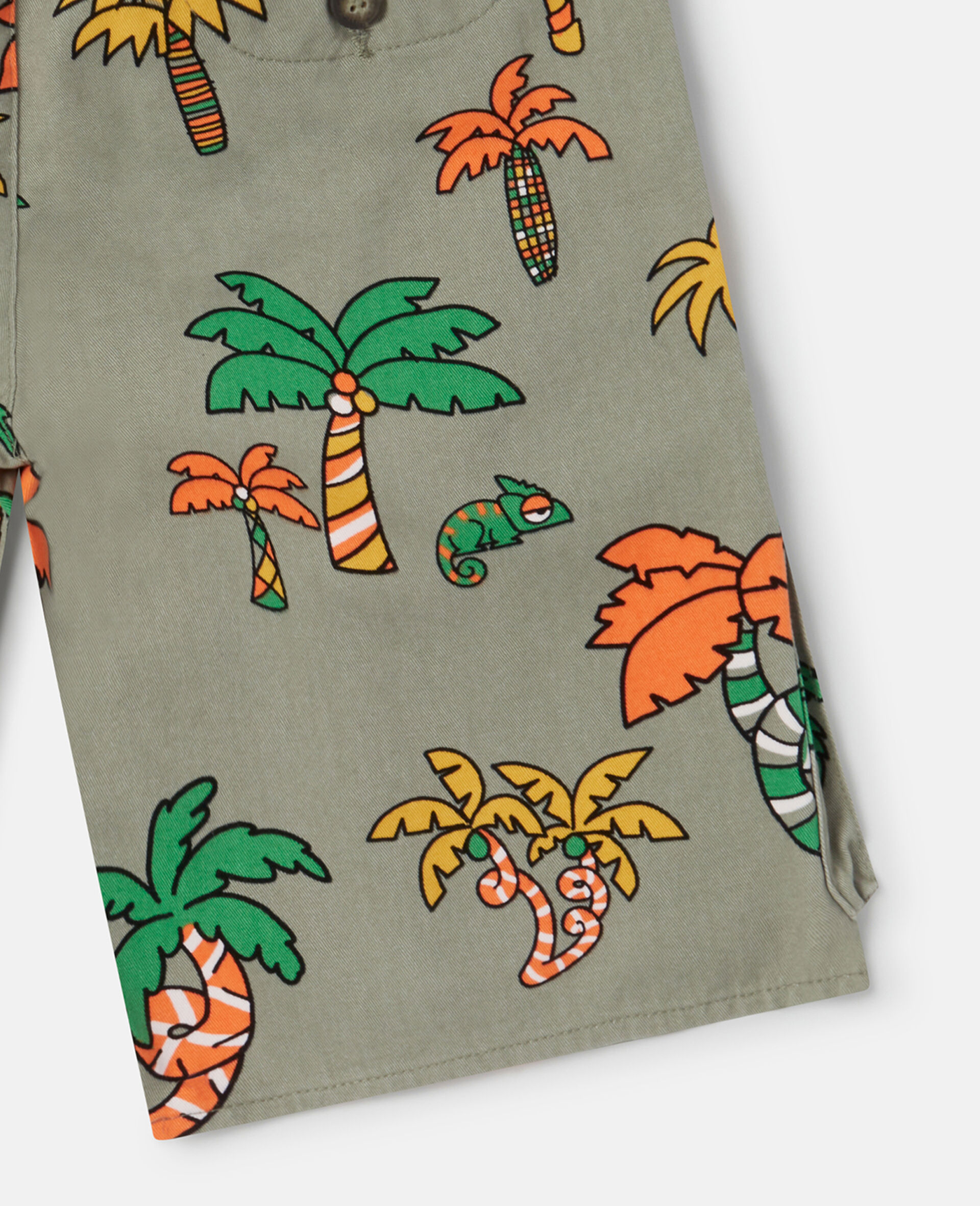 Palm Tree and Gecko Print Cargo Shorts-Pink-large image number 3