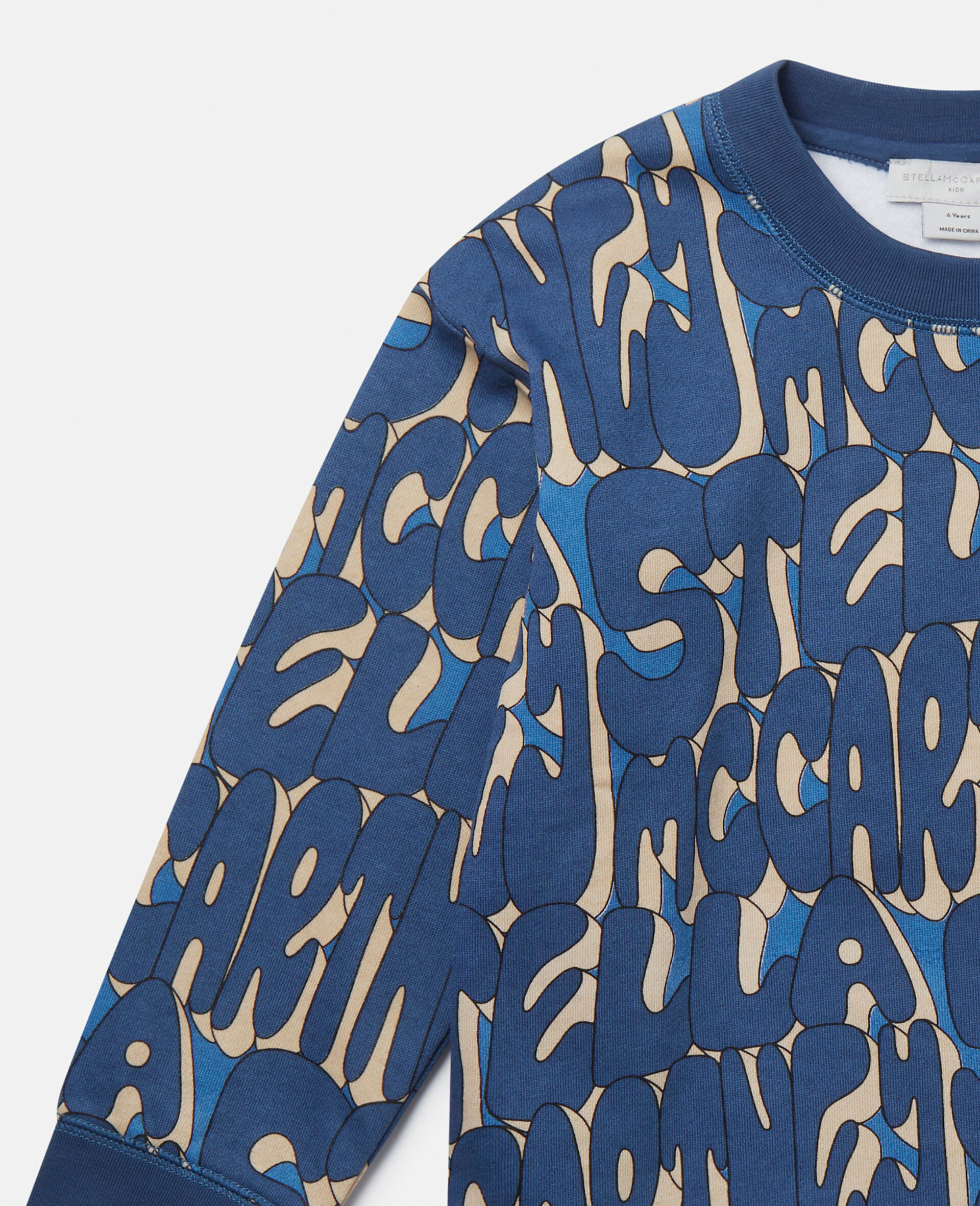 Stella Print Sweatshirt-Blue-large Stella Print Sweatshirt-Blue-large image number 1