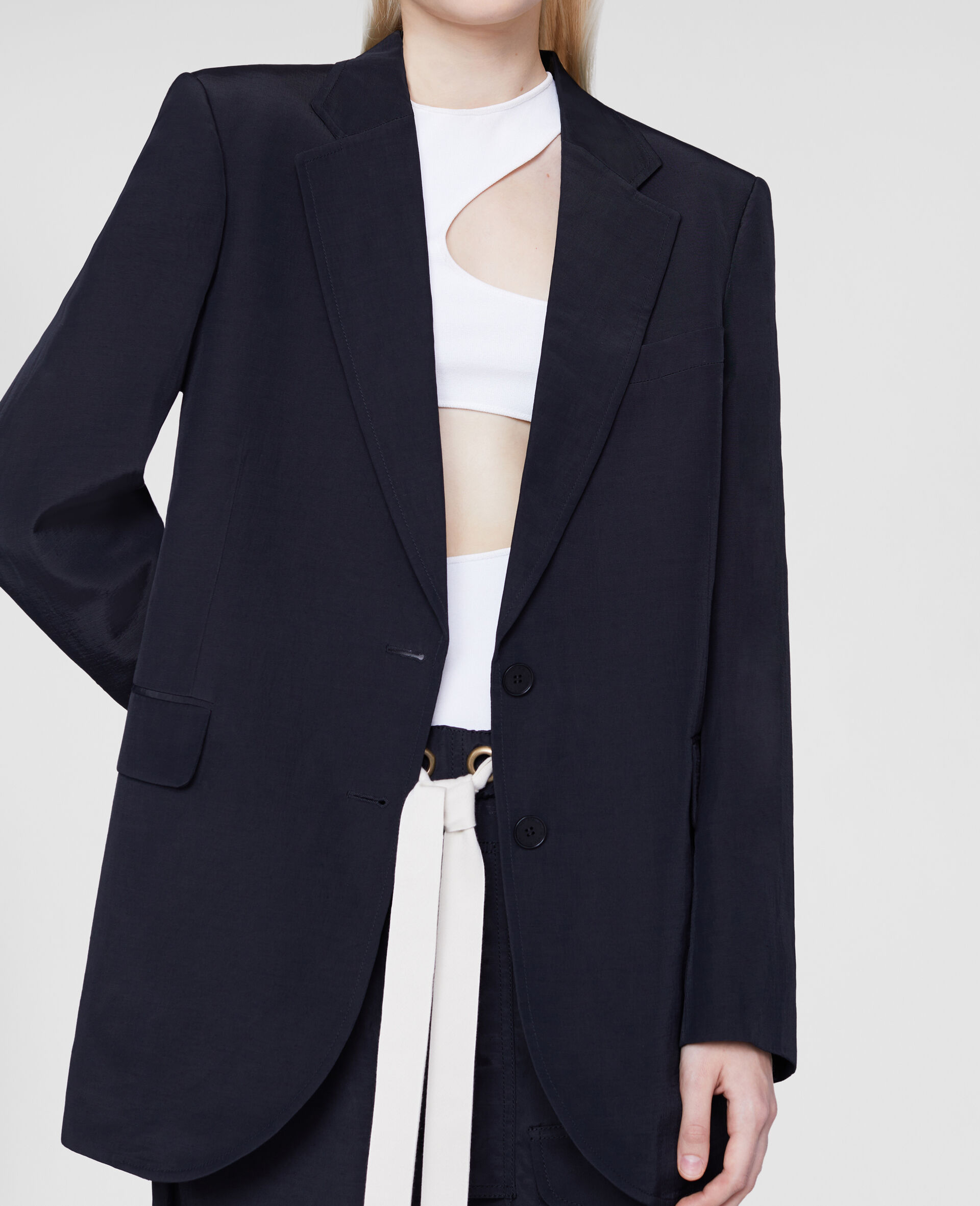 Tailored Twill Jacket-Black-large image number 3