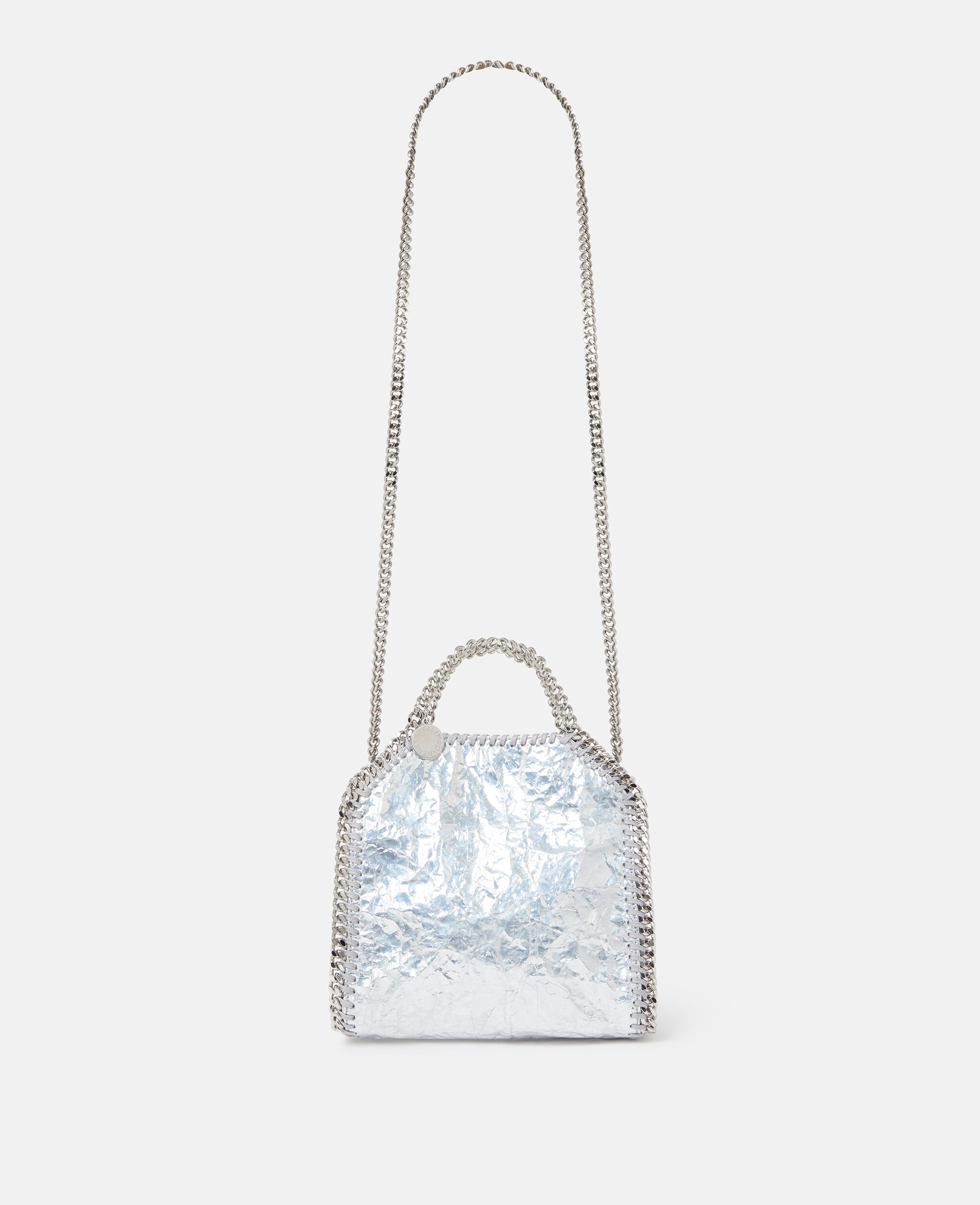 Stella McCartney ファラベラ タイニートートバッグ ハンドバッグ Women メタリックシルバー ファラベラ クラックメタリック