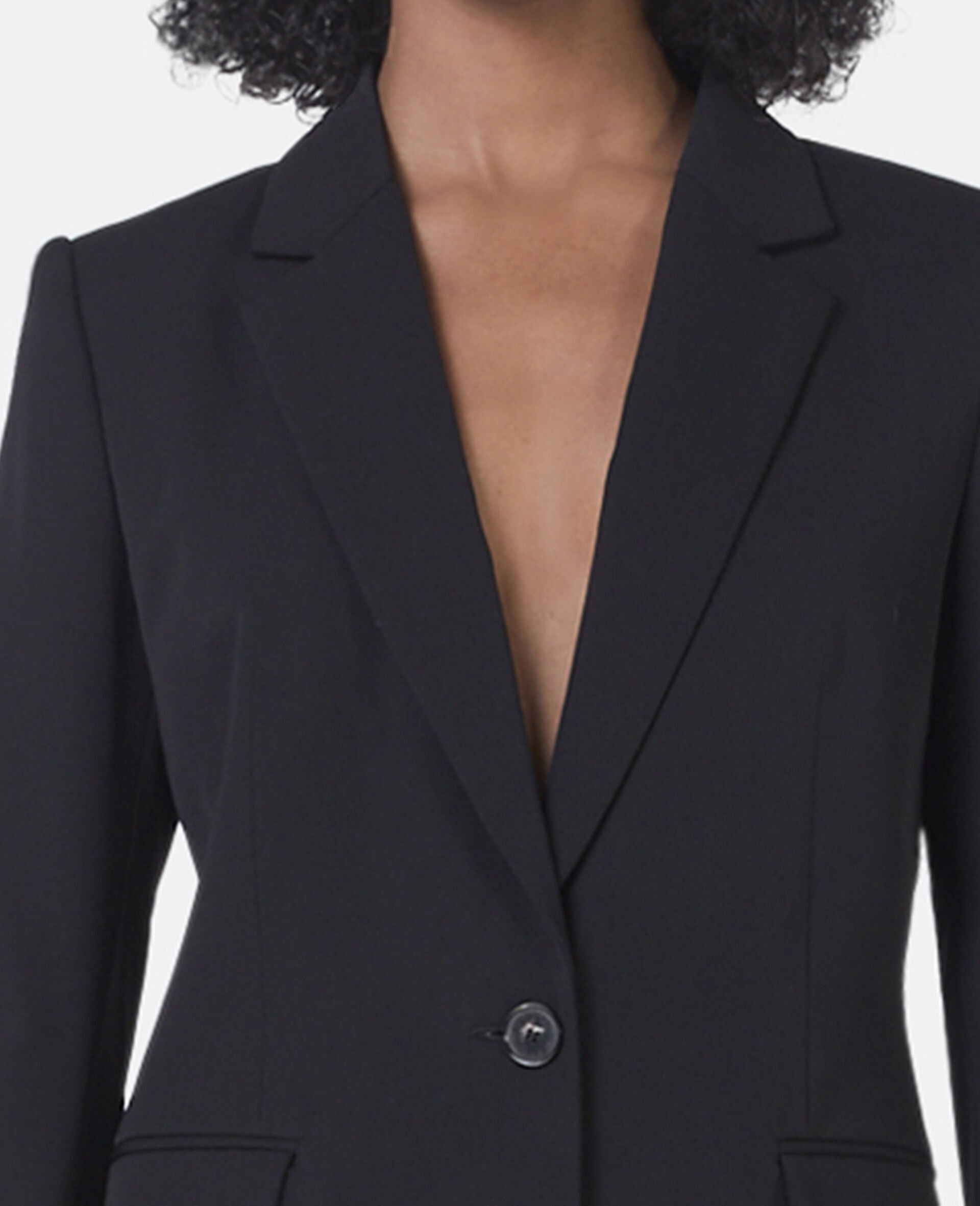 Blazer Boyfriend Slim Fit in Flanella di Lana-Viola-large image number 3