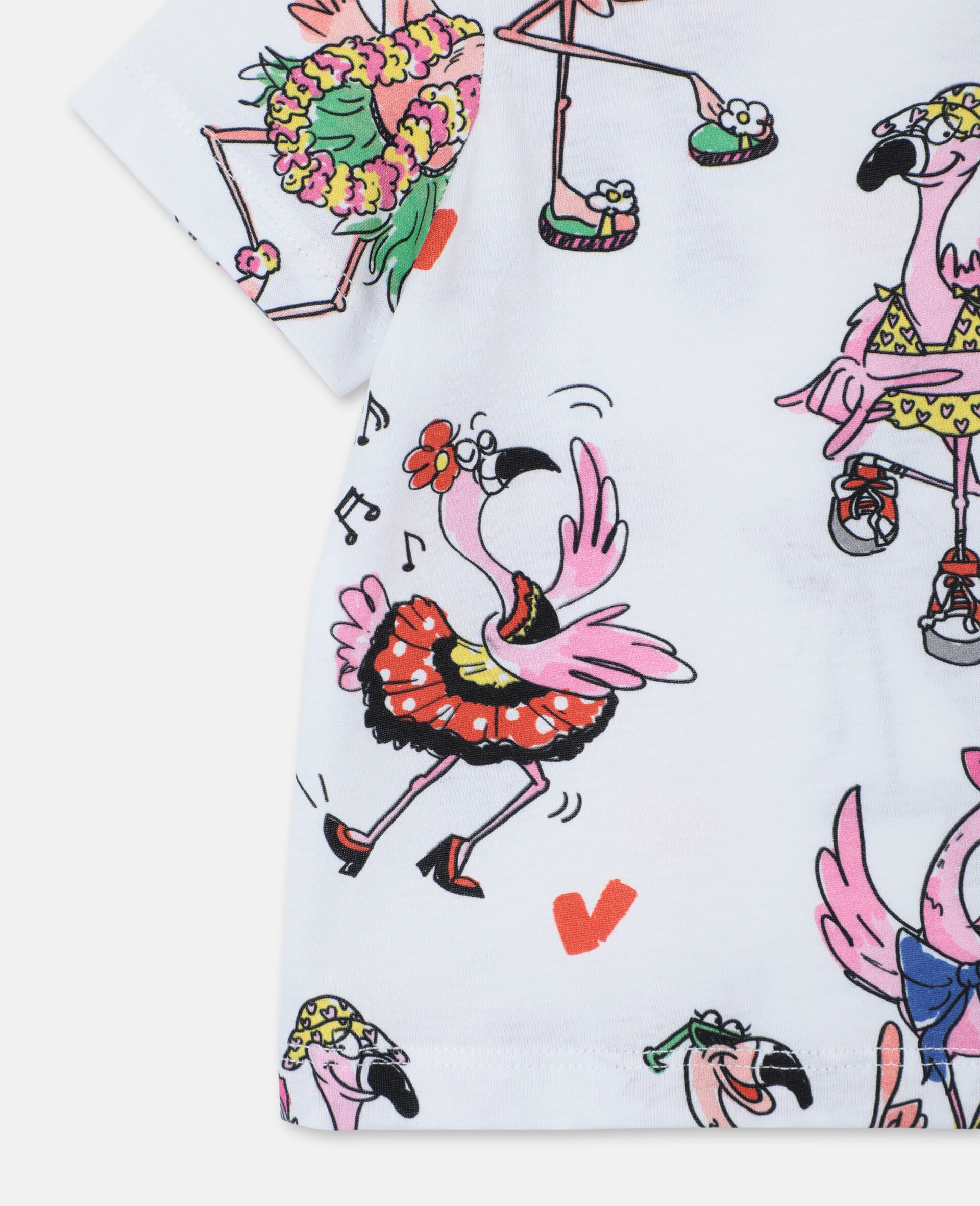T-shirt en coton à motif flamants roses festifs -Fantaisie-large image number 2