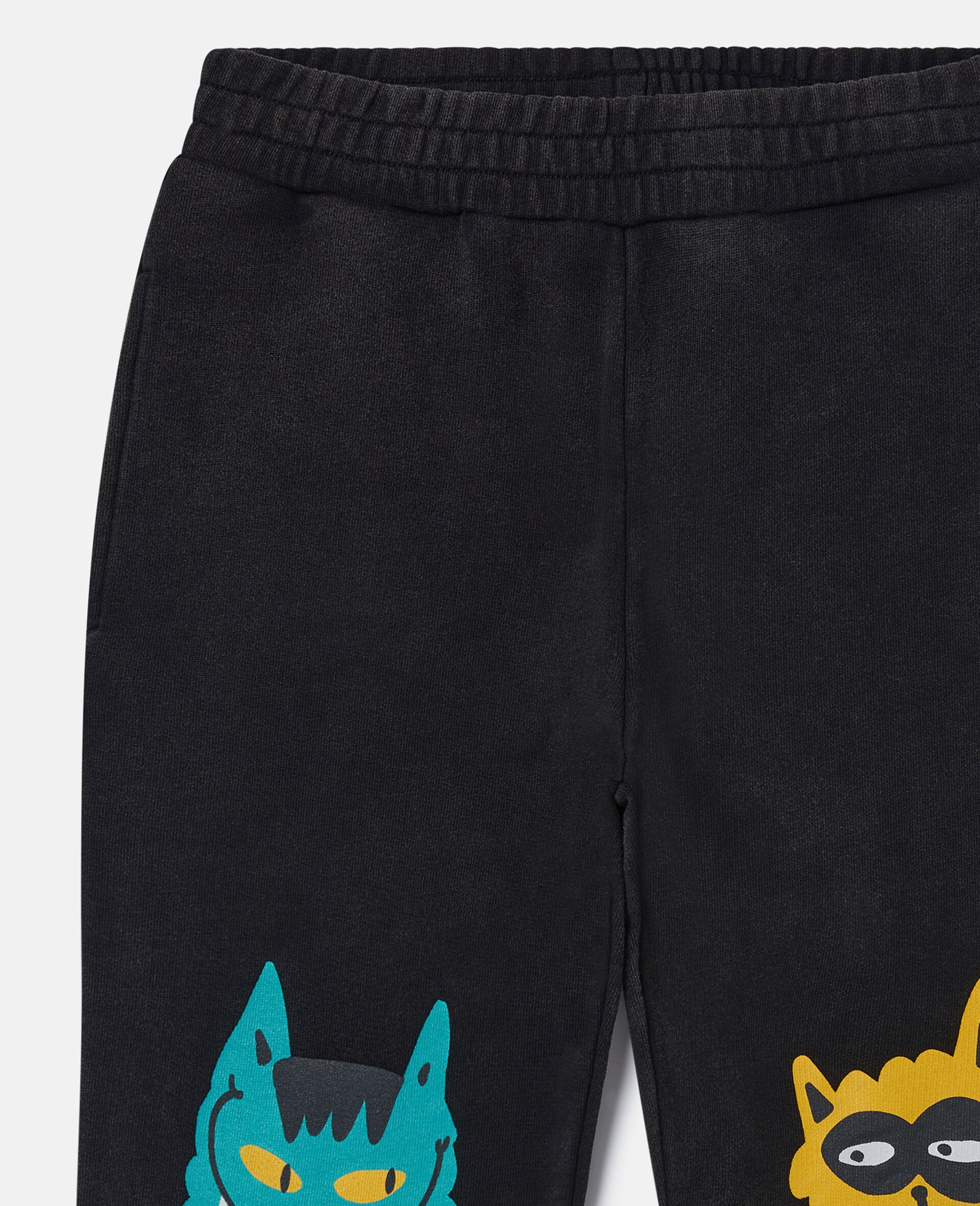 Cats Graphic Joggers-Black-large Cats Graphic Joggers-Black-large image number 1