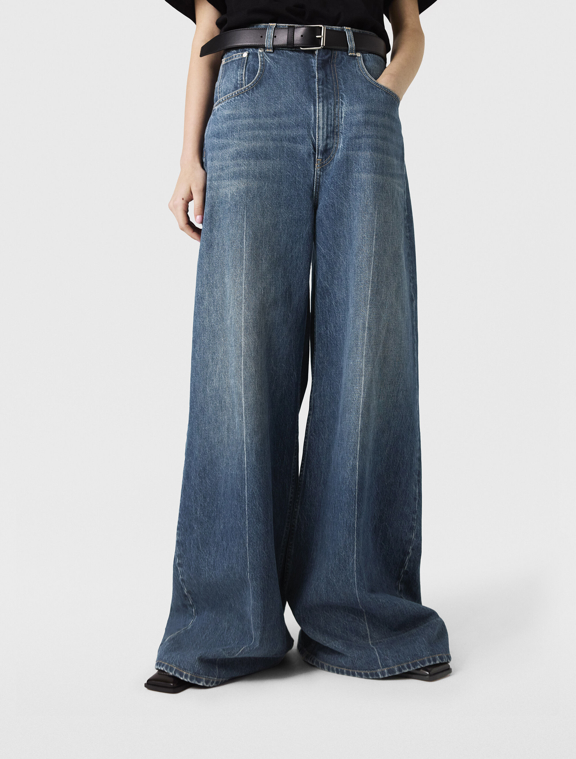 【美品】Stella McCartney パネルストレートジーンズ　27 パンツ