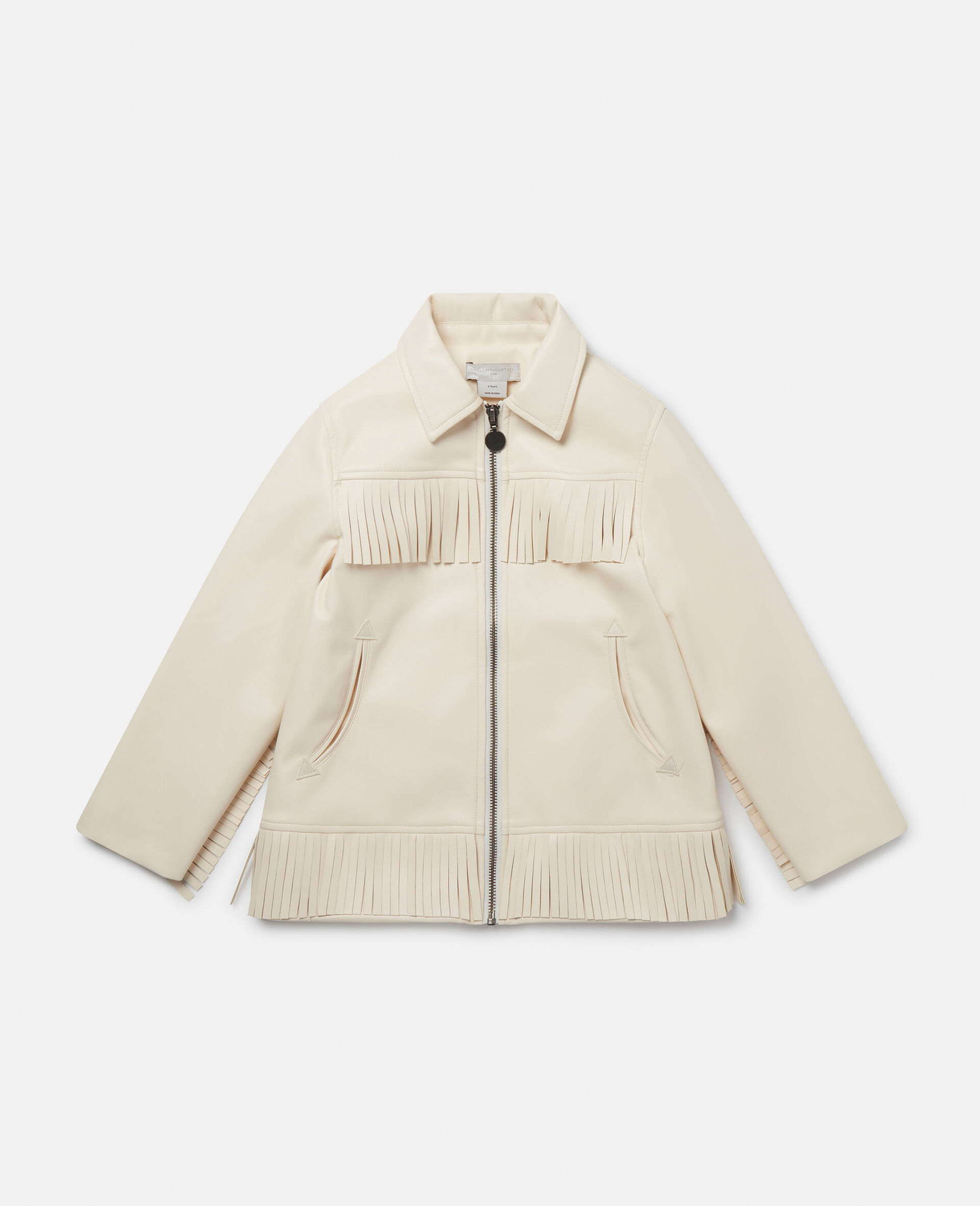 Western Fringed Jacket-Cream-medium