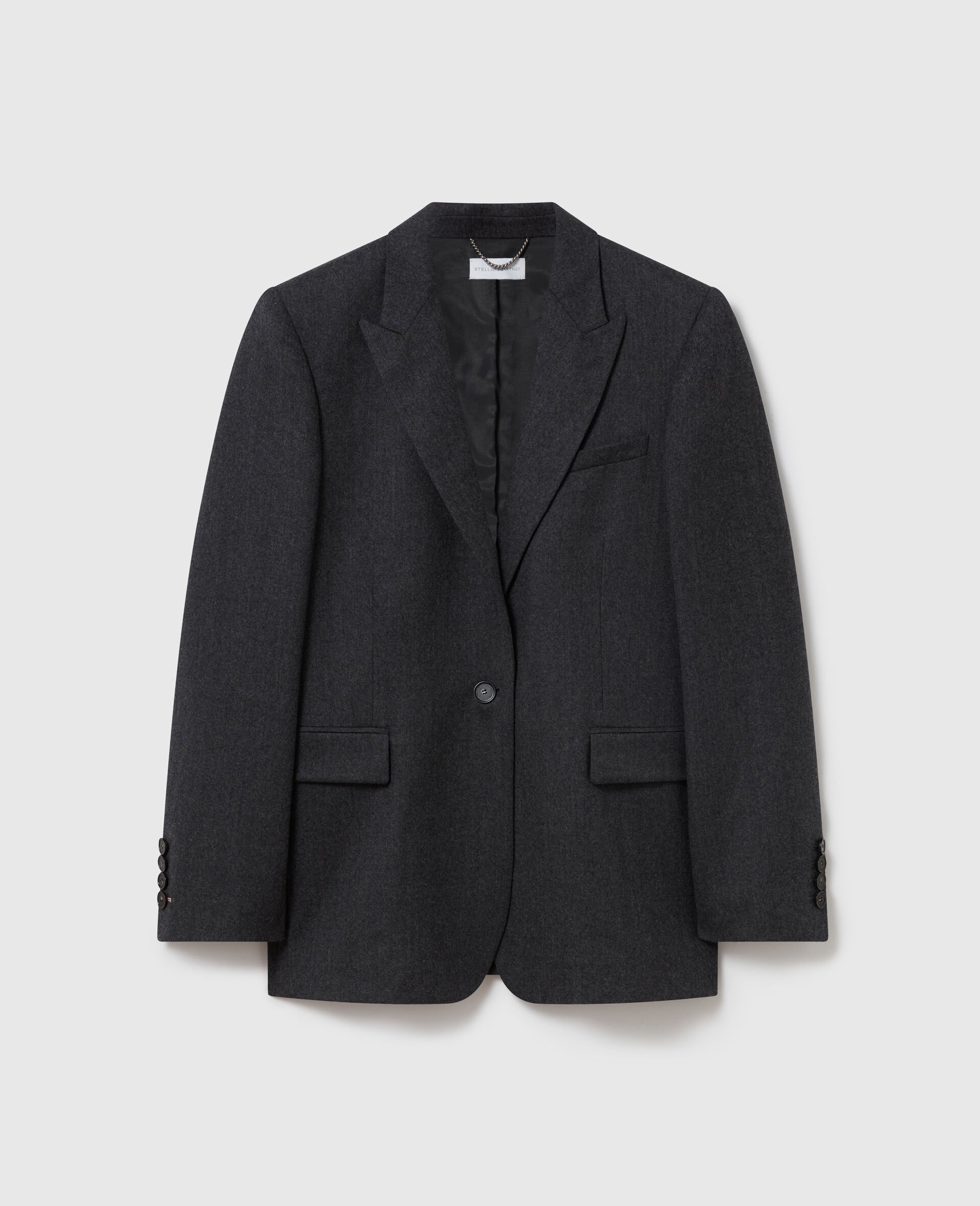 Single-Breasted Blazer-Grey-medium