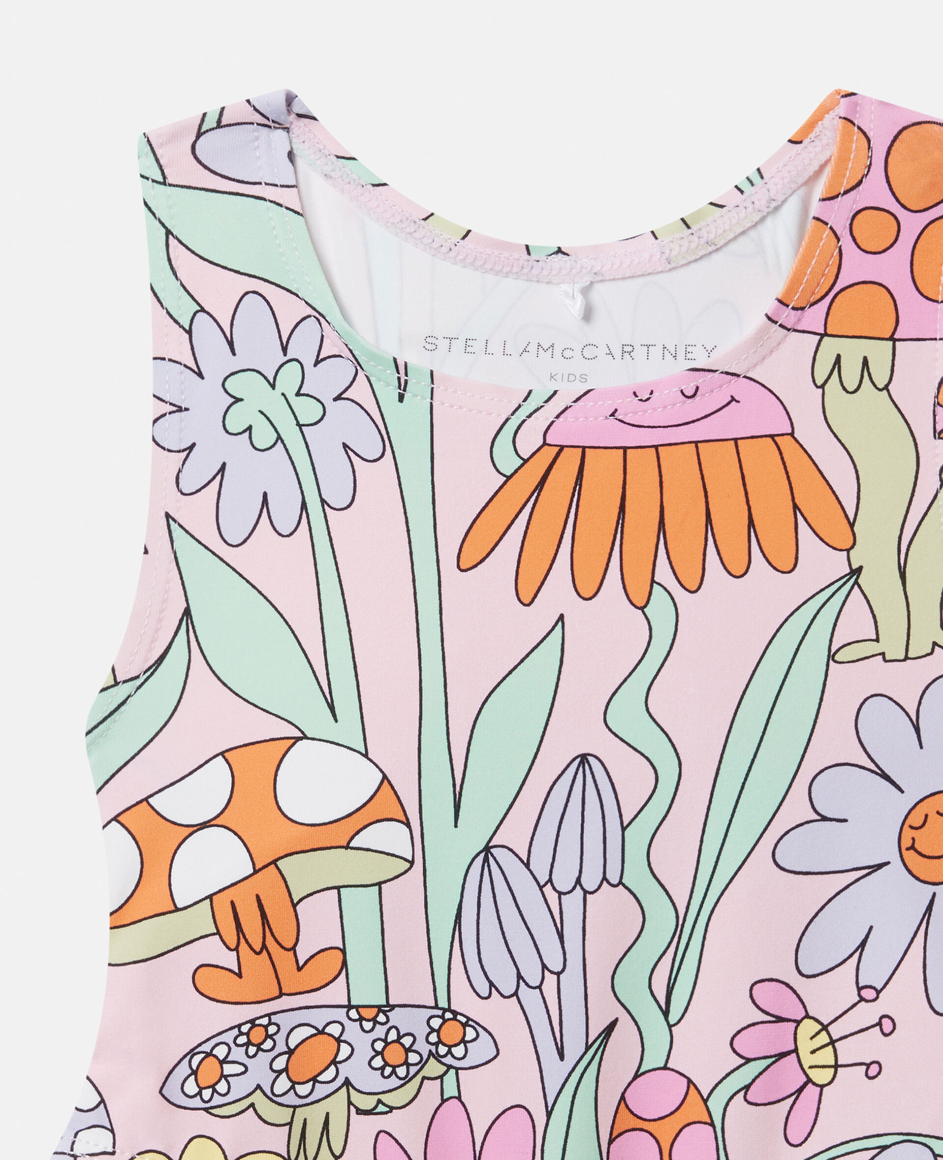 Maillot de bain a volants avec imprime foret -Rose-large image number 1